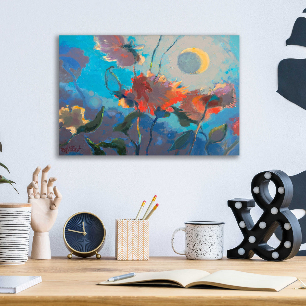 Epic Art 'Dahlia Moonglow' by Beth Forst, Acrylic Glass Wall Art,16x12