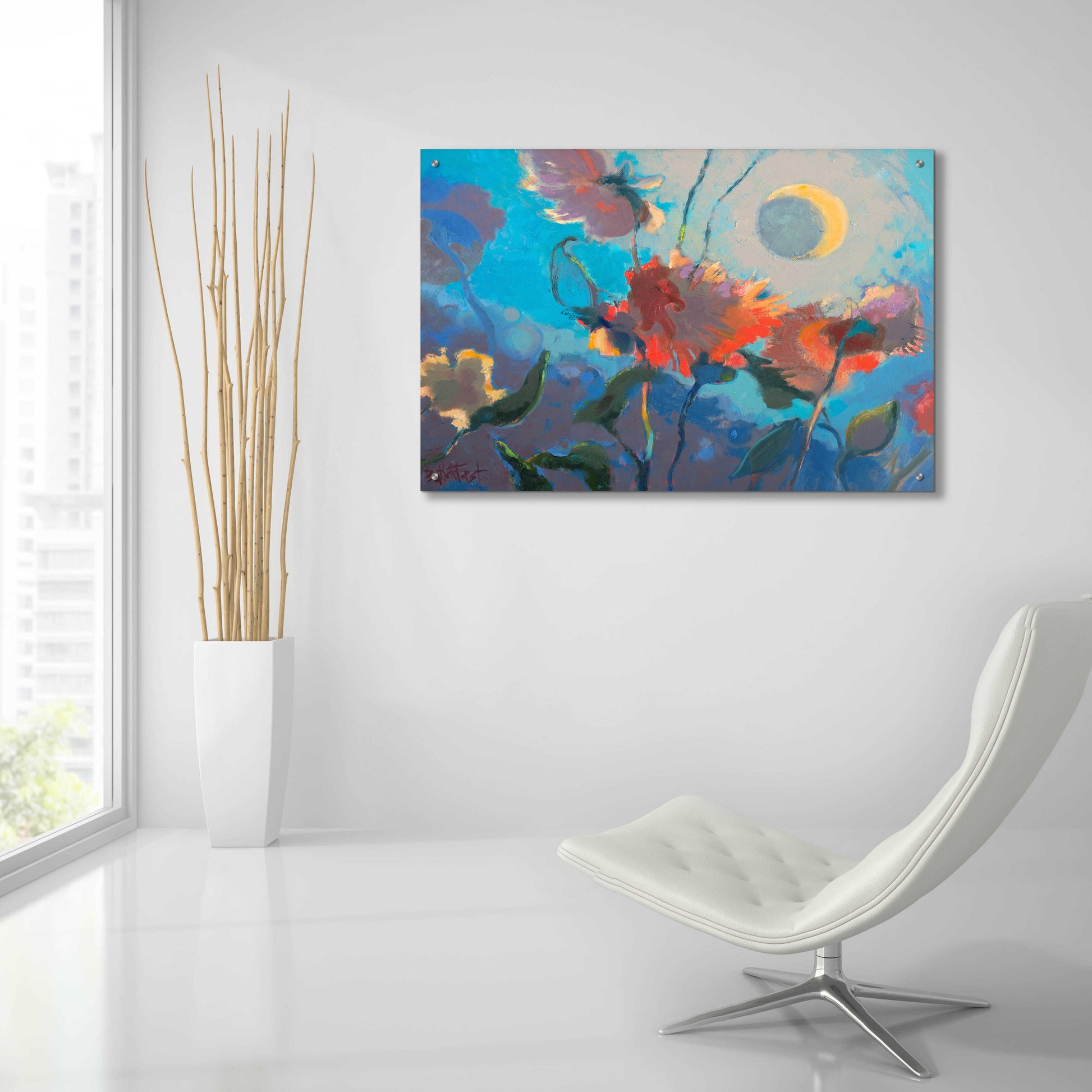Epic Art 'Dahlia Moonglow' by Beth Forst, Acrylic Glass Wall Art,36x24