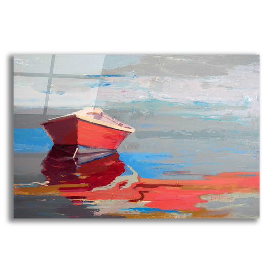 Epic Art 'Red Boat Rhythm' by Beth Forst, Acrylic Glass Wall Art