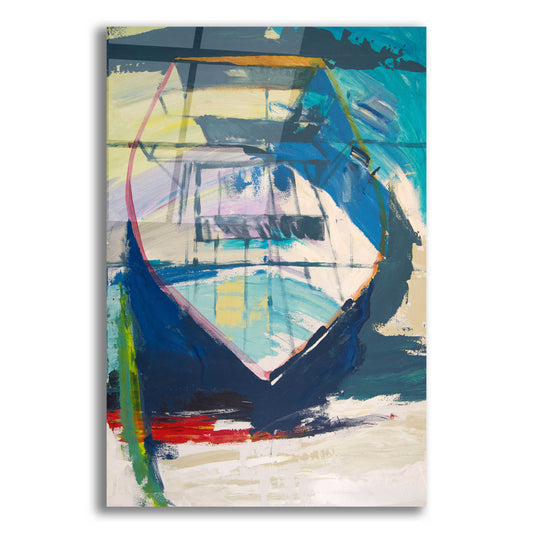 Epic Art 'Red Green Skiff' by Beth Forst, Acrylic Glass Wall Art