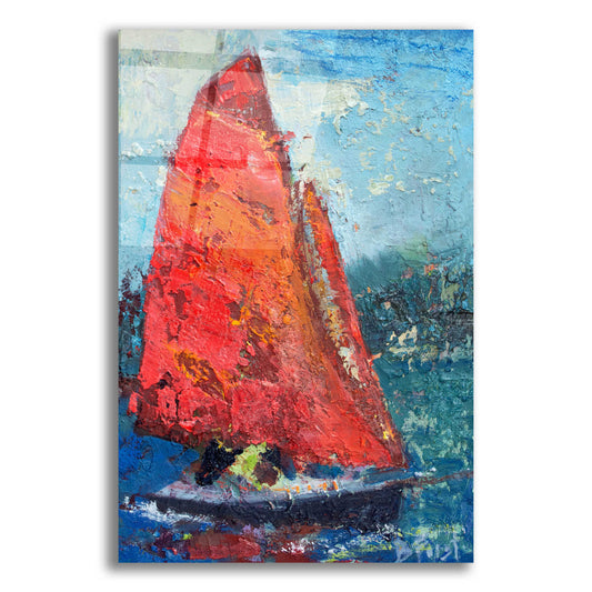 Epic Art 'Red Sail' by Beth Forst, Acrylic Glass Wall Art