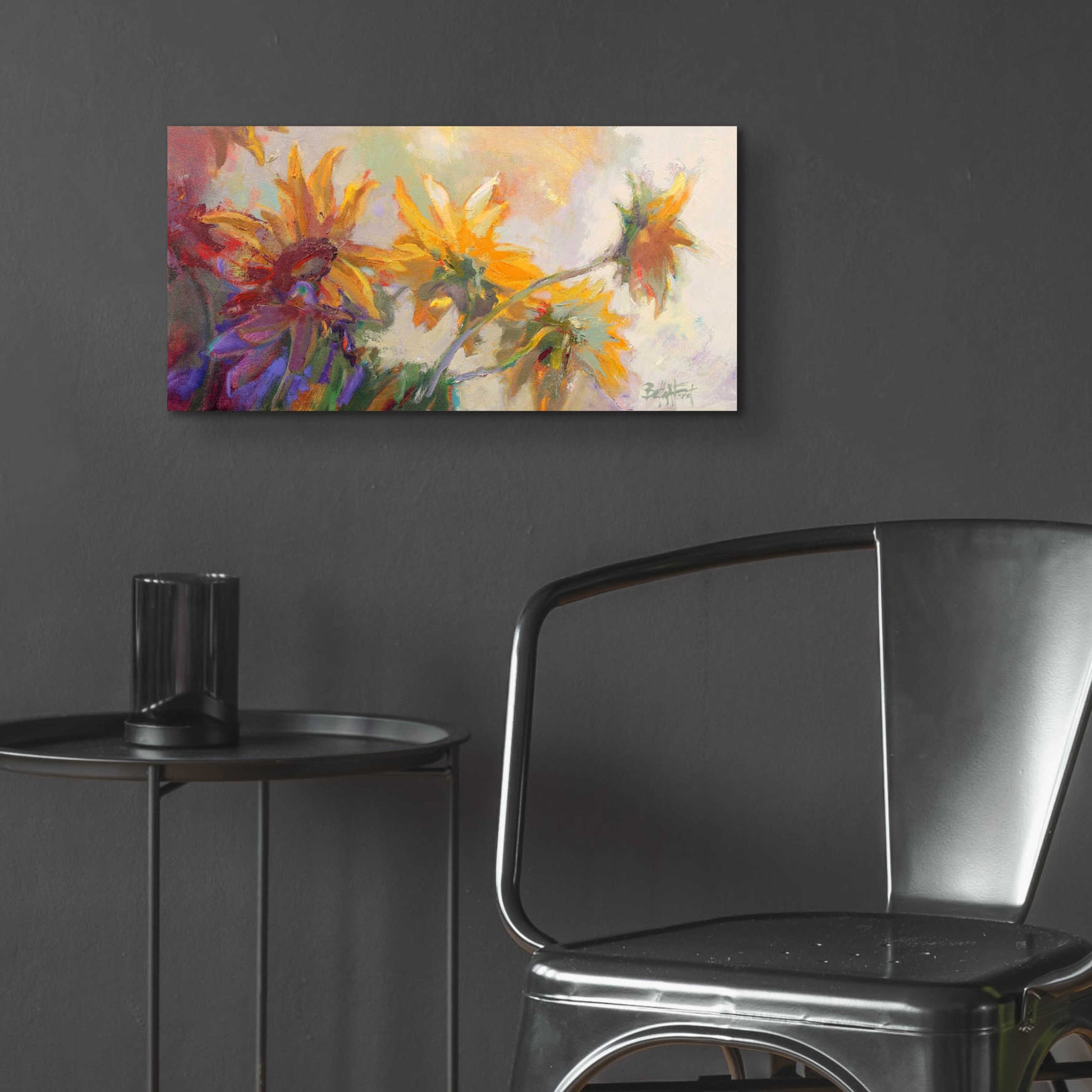 Epic Art 'Three Long Blossoms' by Beth Forst, Acrylic Glass Wall Art,24x12