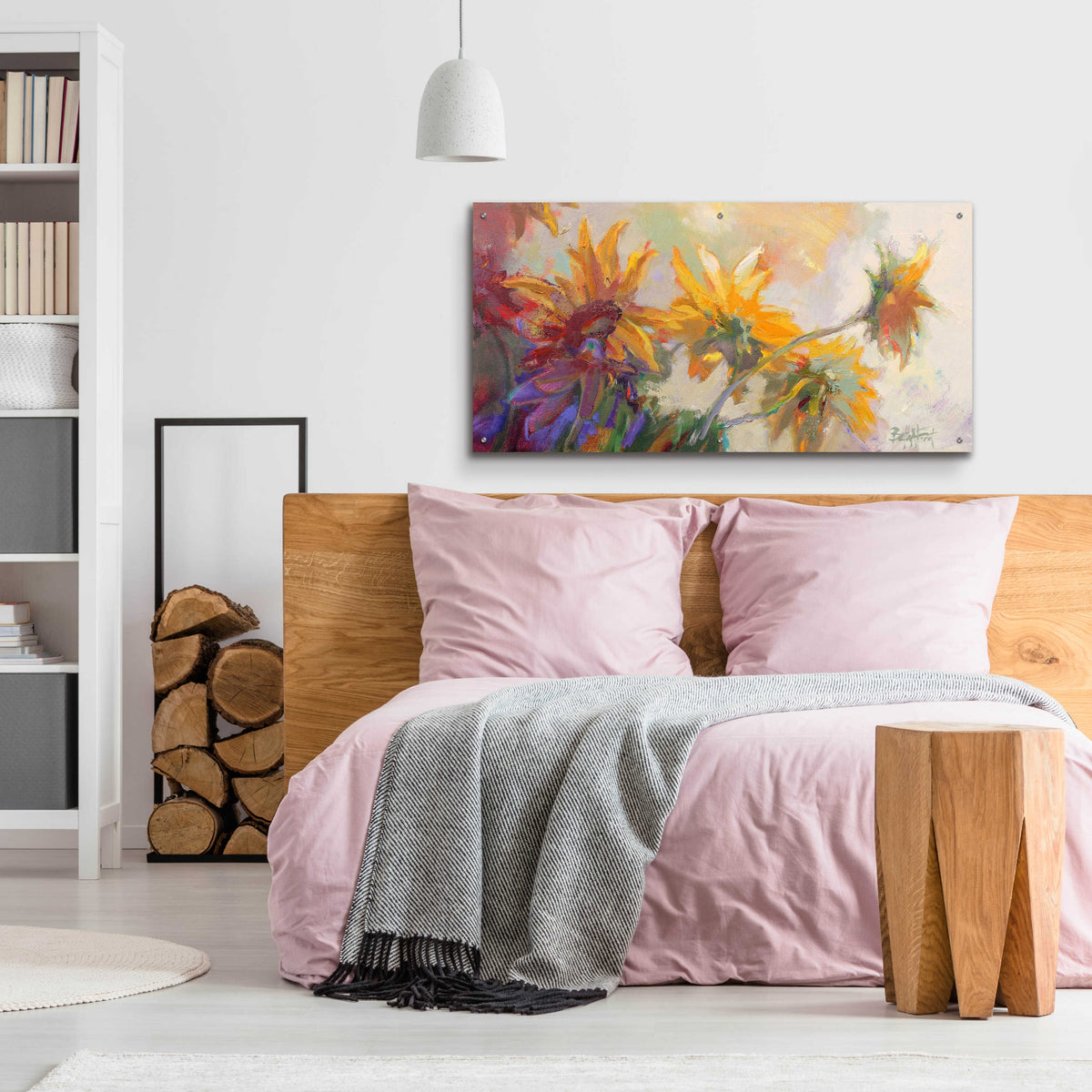 Epic Art 'Three Long Blossoms' by Beth Forst, Acrylic Glass Wall Art,48x24