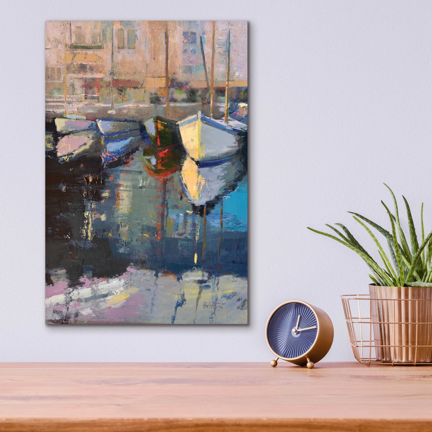 Epic Art 'Valencia Boats' by Beth Forst, Acrylic Glass Wall Art,12x16