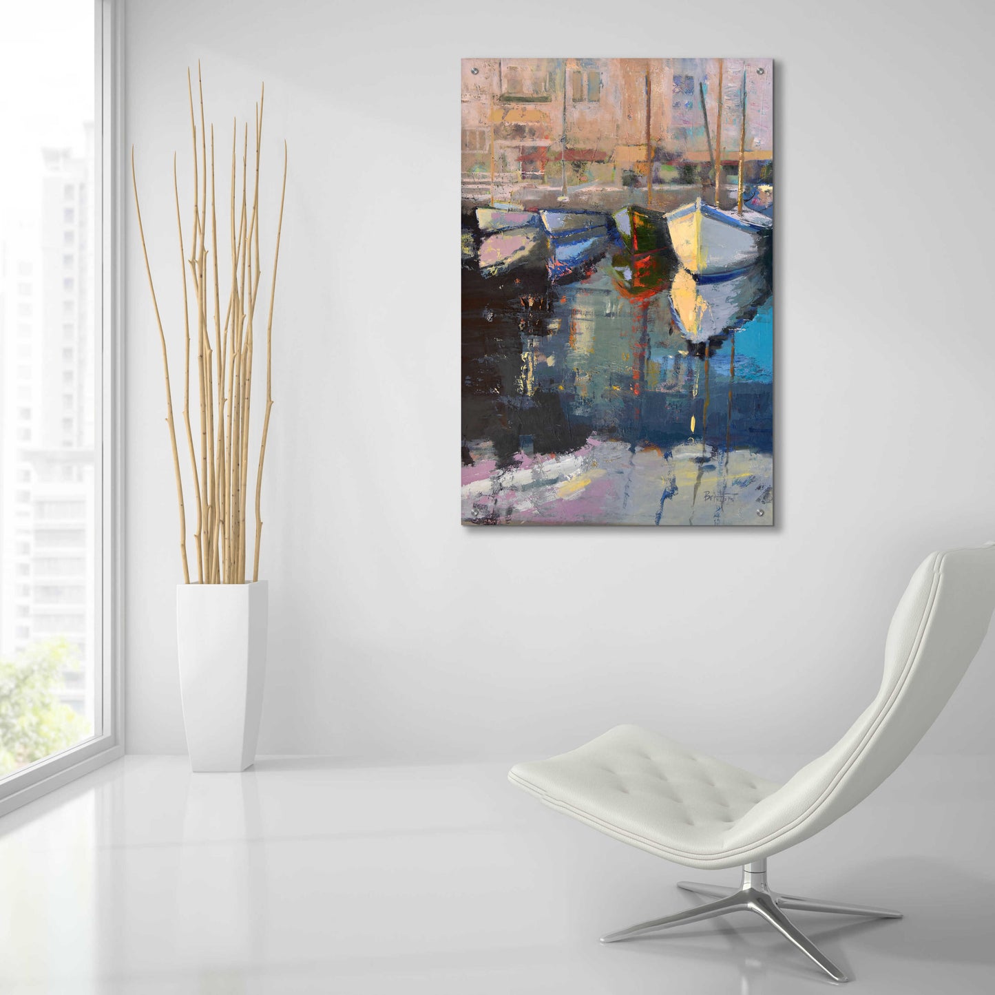 Epic Art 'Valencia Boats' by Beth Forst, Acrylic Glass Wall Art,24x36