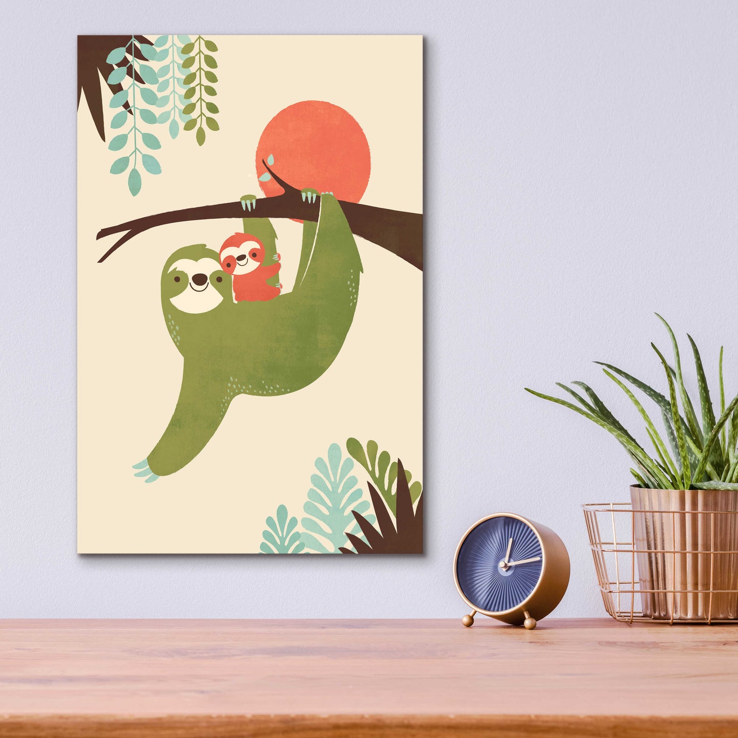 Epic Art 'Mama Sloth' by Jay Fleck, Acrylic Glass Wall Art,12x16