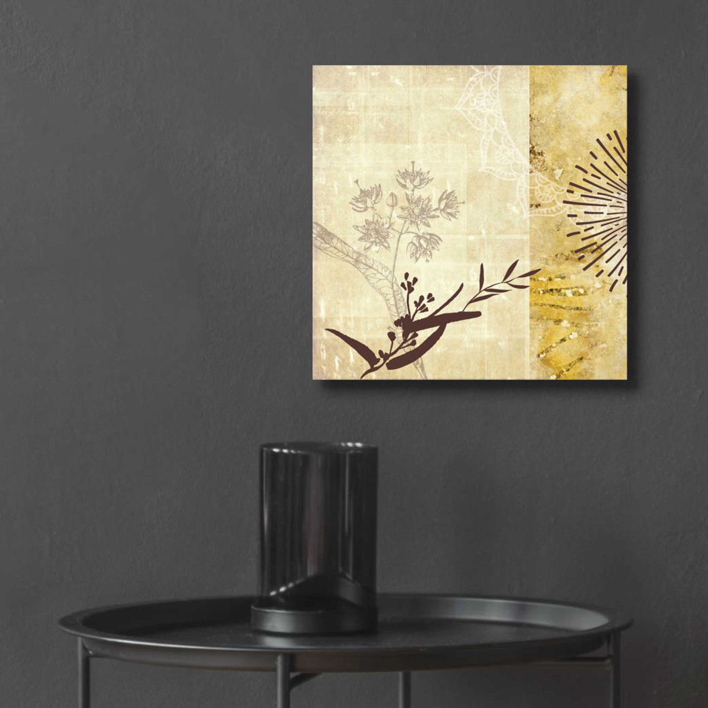 Epic Art 'Golden Henna Breeze 1' by Louis Duncan-He, Acrylic Glass Wall Art,12x12