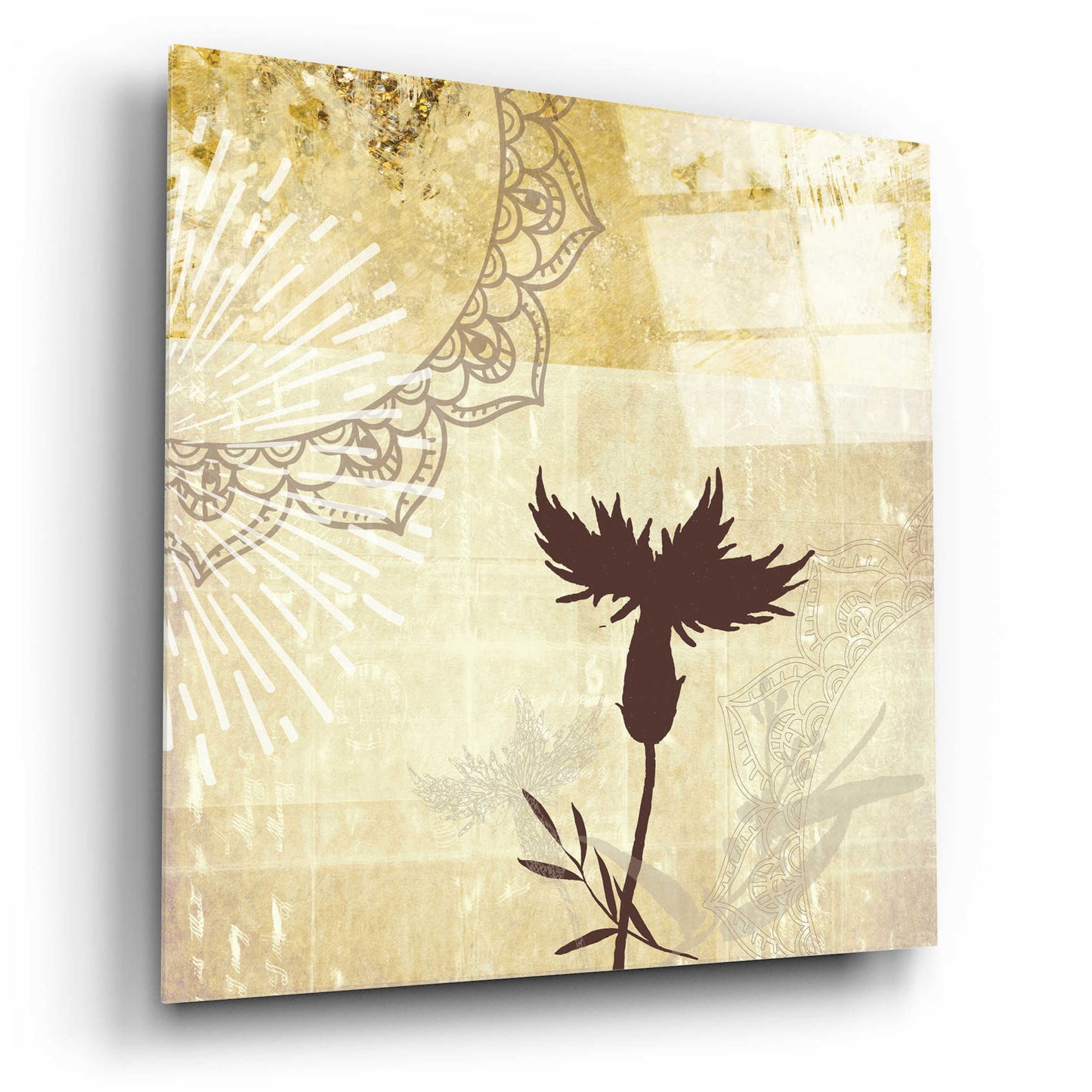 Epic Art 'Golden Henna Breeze 2' by Louis Duncan-He, Acrylic Glass Wall Art,12x12