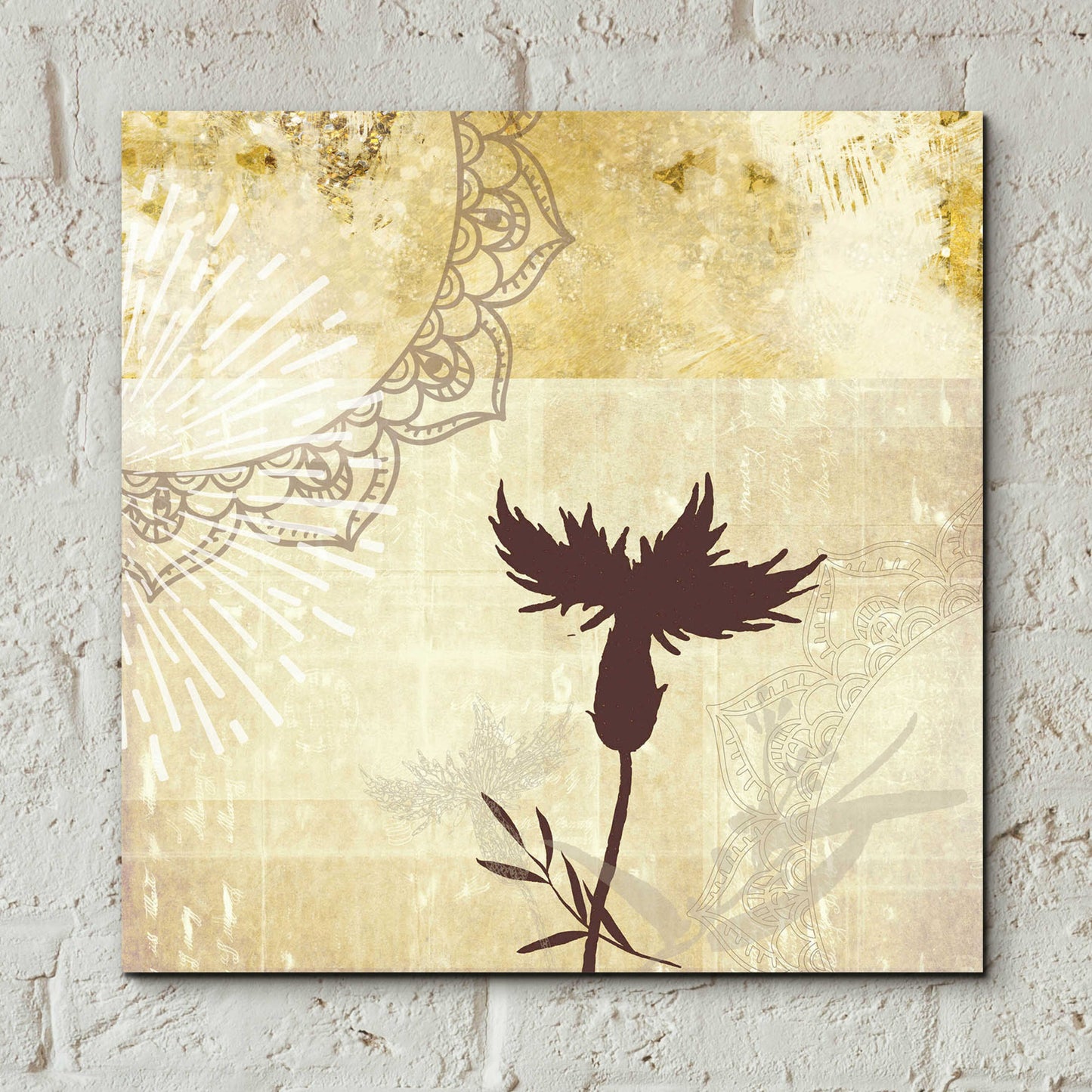 Epic Art 'Golden Henna Breeze 2' by Louis Duncan-He, Acrylic Glass Wall Art,12x12