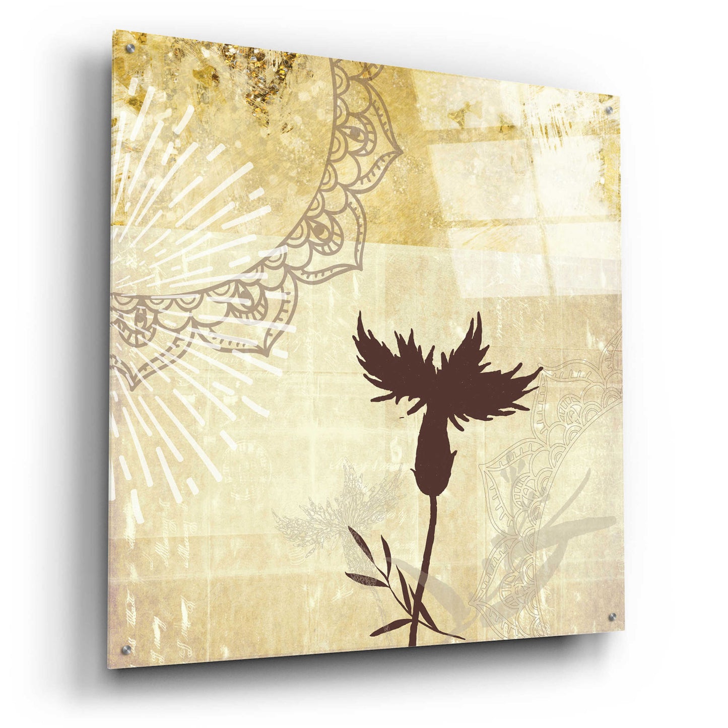 Epic Art 'Golden Henna Breeze 2' by Louis Duncan-He, Acrylic Glass Wall Art,36x36