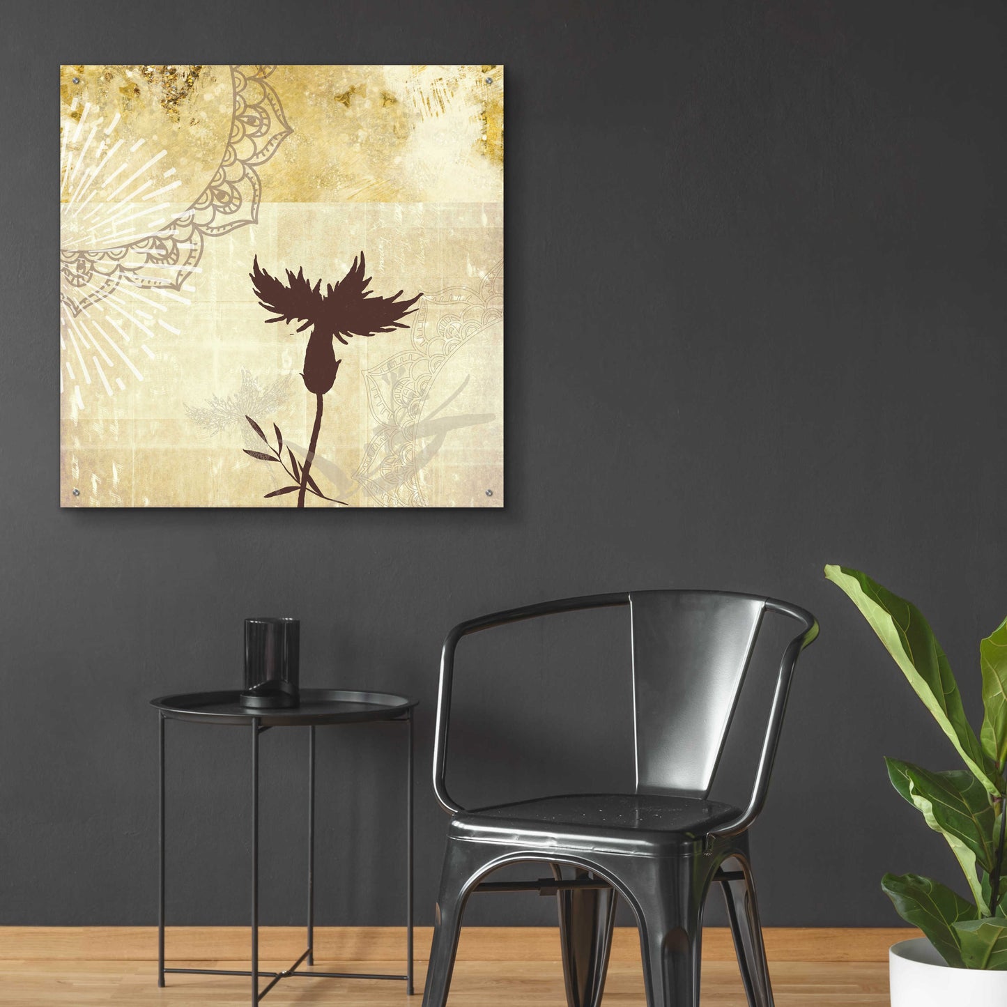 Epic Art 'Golden Henna Breeze 2' by Louis Duncan-He, Acrylic Glass Wall Art,36x36