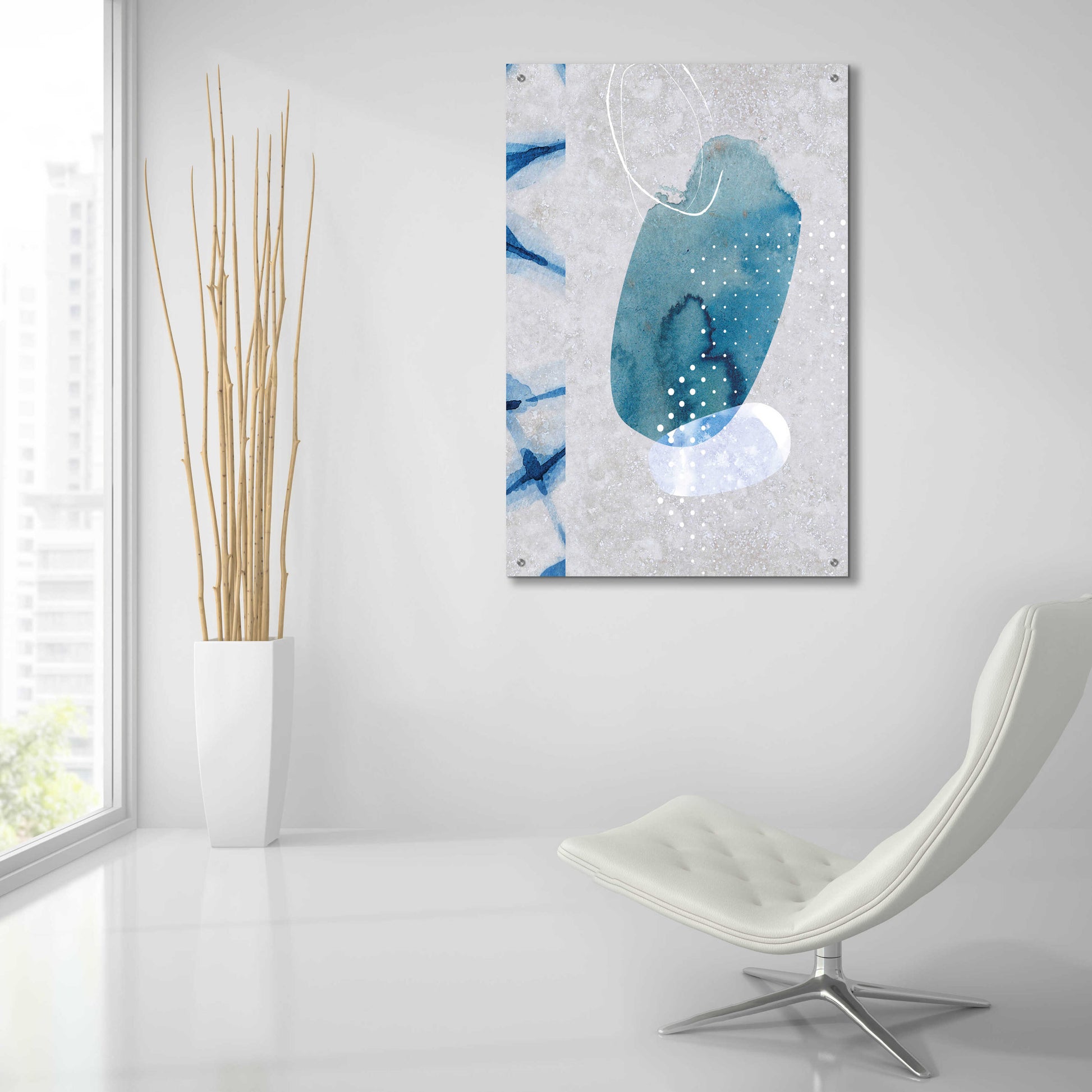 Epic Art 'Indigo Haze No. 2' by Louis Duncan-He, Acrylic Glass Wall Art,24x36