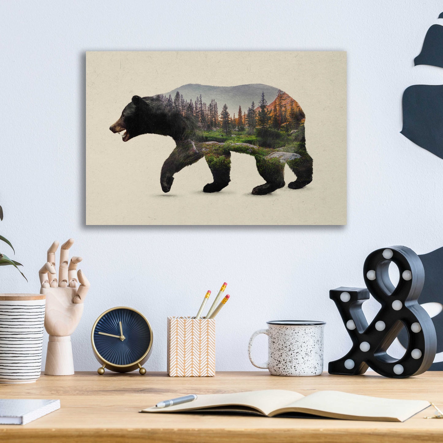 Epic Art 'The North American Black Bear' by Davies Babies, Acrylic Glass Wall Art,16x12