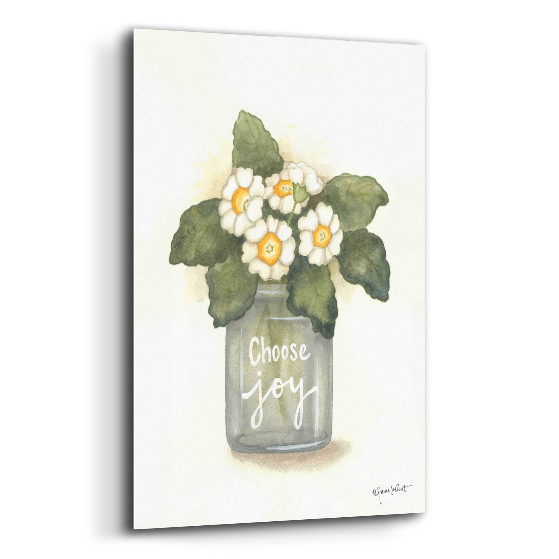 Epic Art 'Choose Joy Primrose' by Annie LaPoint, Acrylic Glass Wall Art,12x16