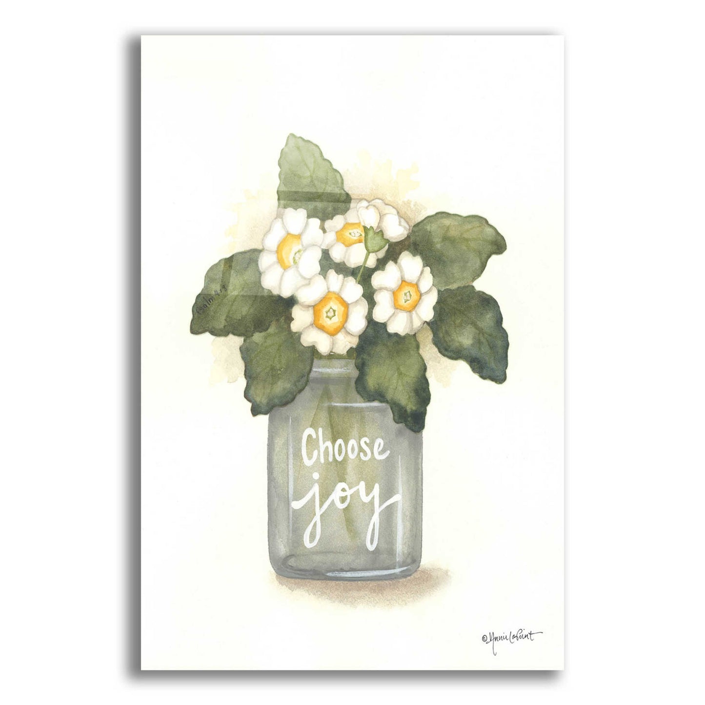 Epic Art 'Choose Joy Primrose' by Annie LaPoint, Acrylic Glass Wall Art,12x16