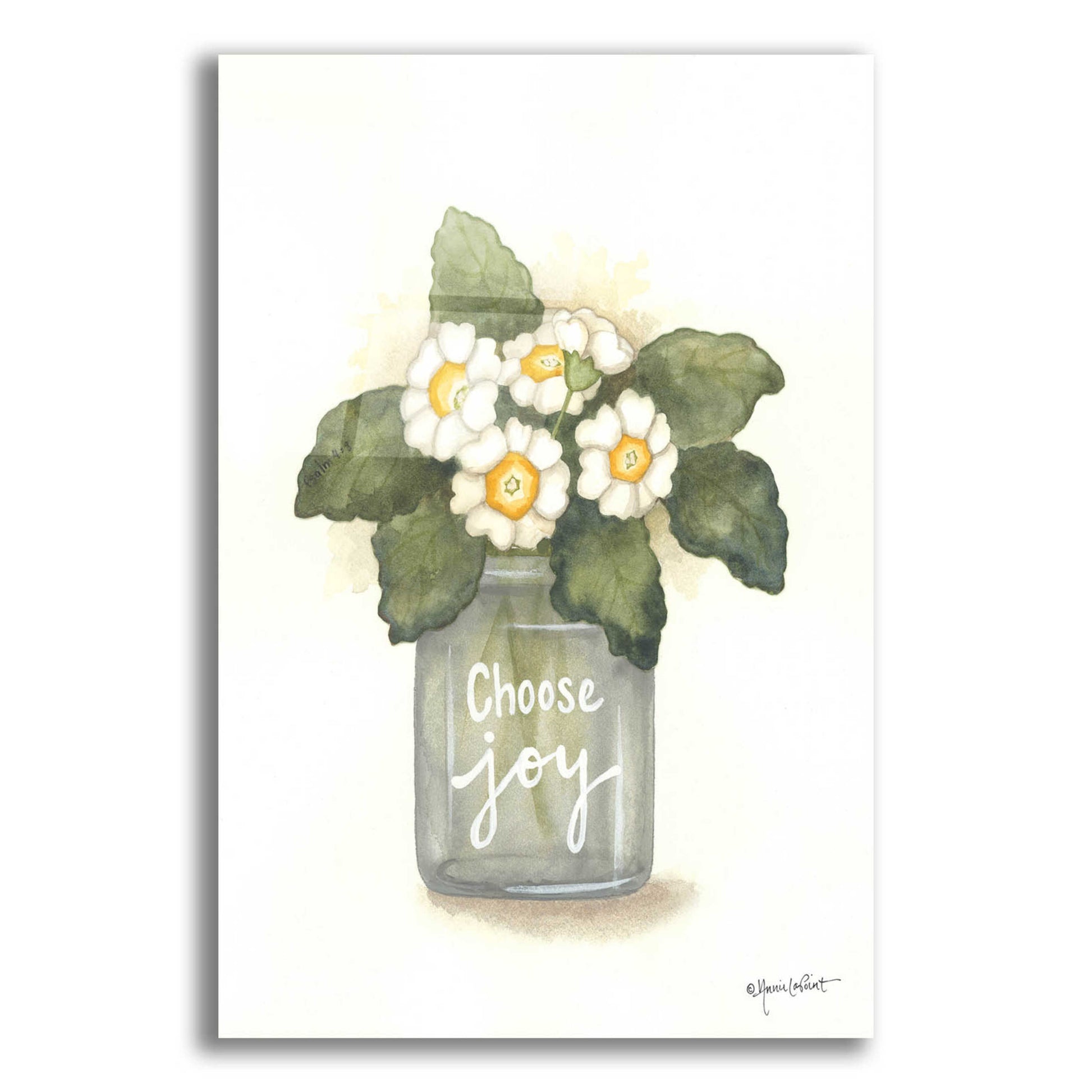 Epic Art 'Choose Joy Primrose' by Annie LaPoint, Acrylic Glass Wall Art