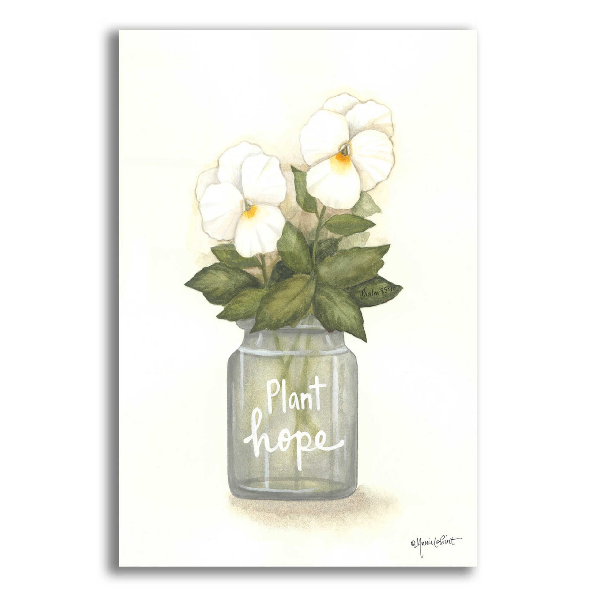 Epic Art 'Plant Hope Pansies' by Annie LaPoint, Acrylic Glass Wall Art,12x16