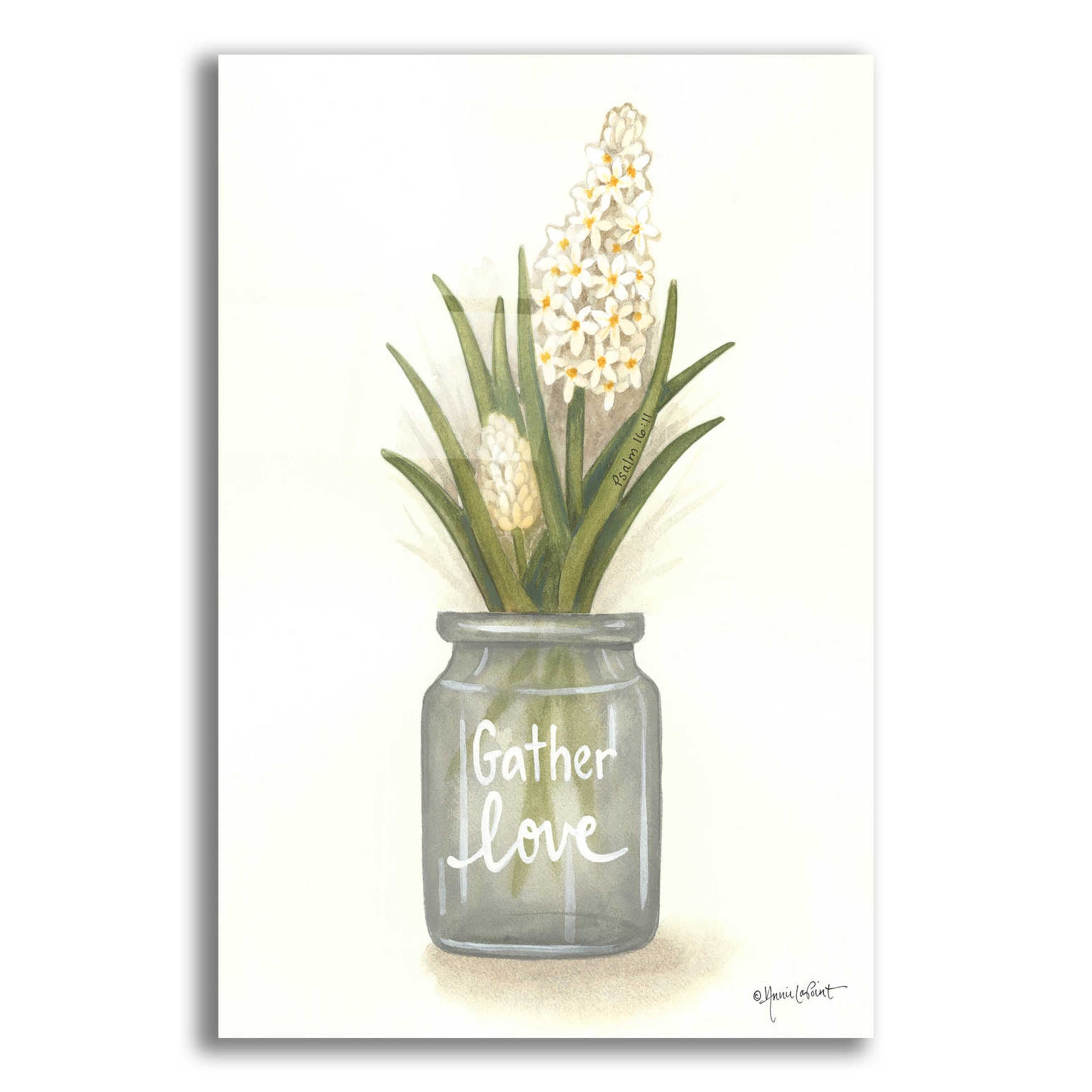 Epic Art 'Gather Love Hyacinth' by Annie LaPoint, Acrylic Glass Wall Art,12x16