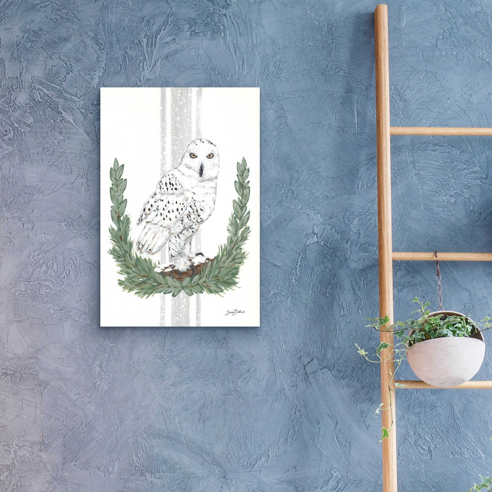 Epic Art 'Arctic Winter Owl  ' by Sara Baker, Acrylic Glass Wall Art,16x24