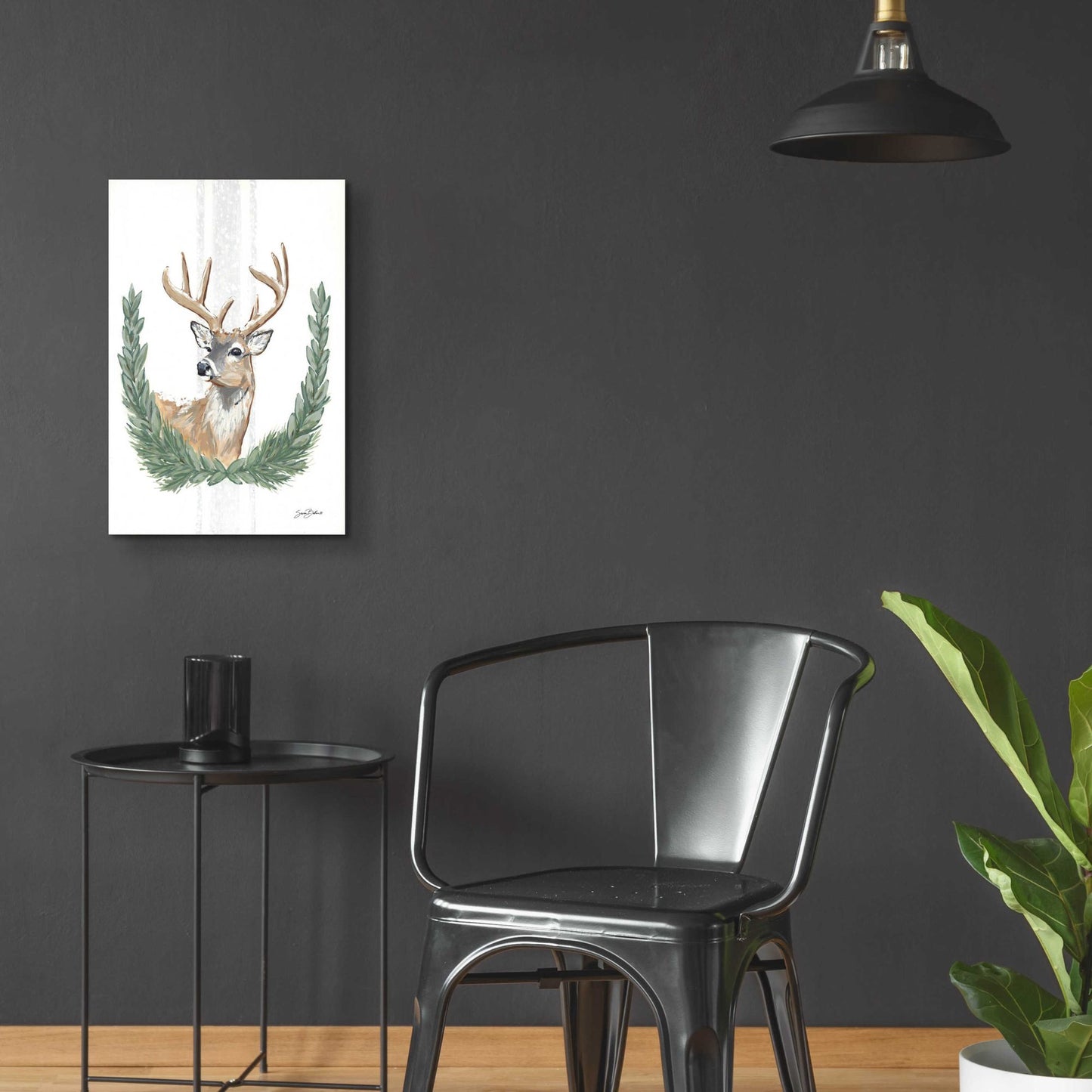 Epic Art 'Arctic Winter Deer  ' by Sara Baker, Acrylic Glass Wall Art,16x24