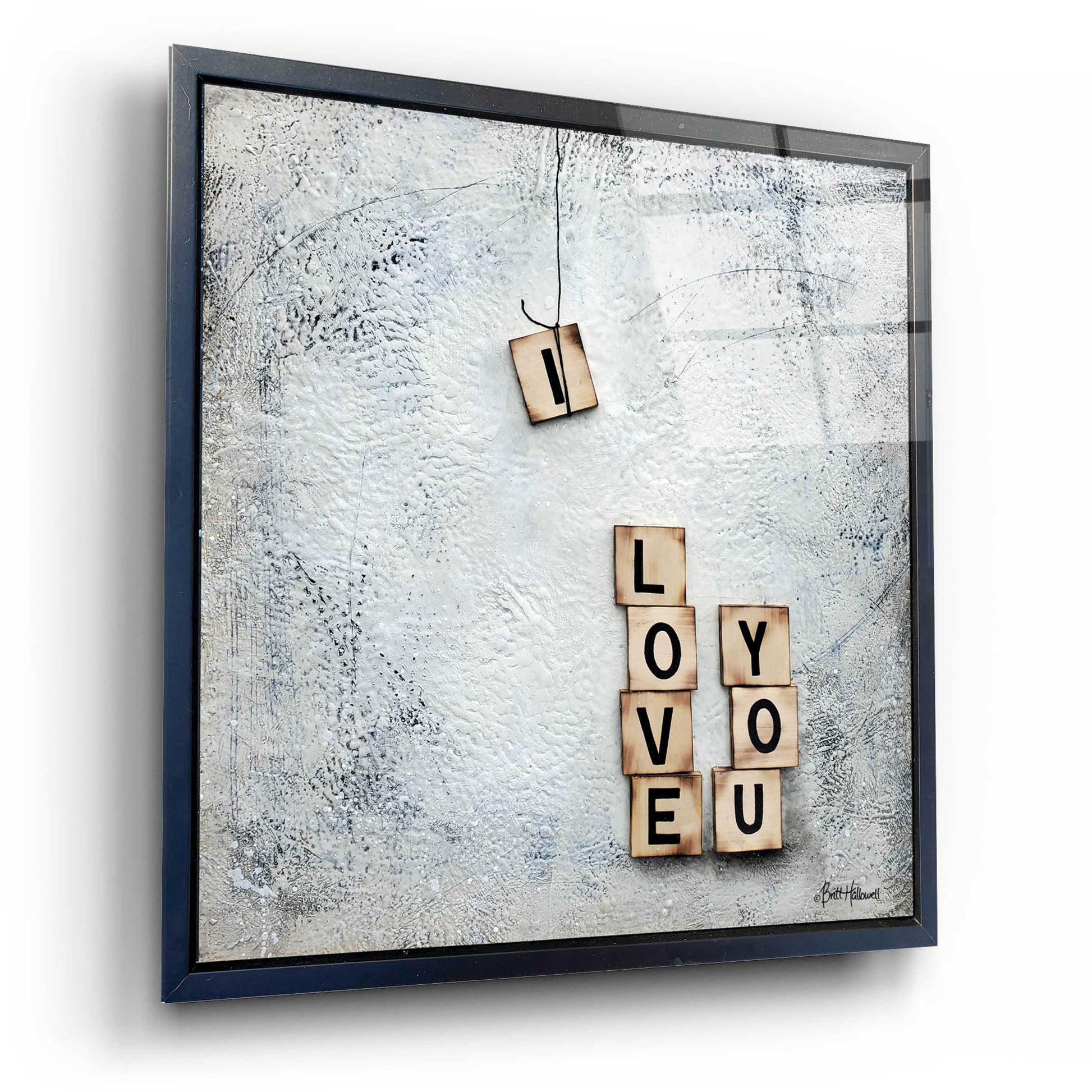 Epic Art 'I Love You' by Britt Hallowell, Acrylic Glass Wall Art,12x12