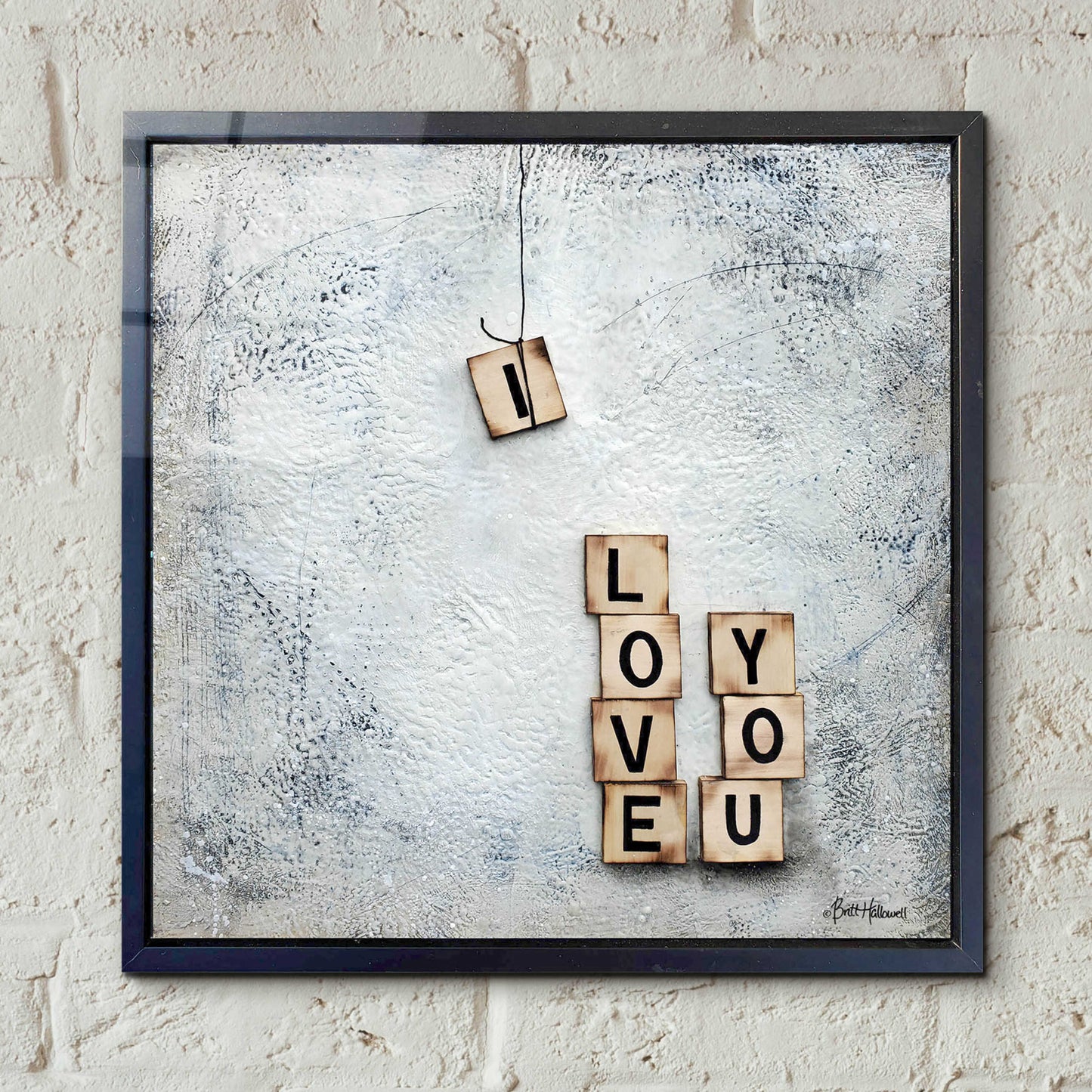 Epic Art 'I Love You' by Britt Hallowell, Acrylic Glass Wall Art,12x12