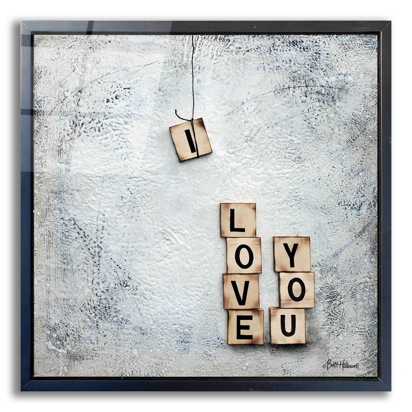 Epic Art 'I Love You' by Britt Hallowell, Acrylic Glass Wall Art,12x12