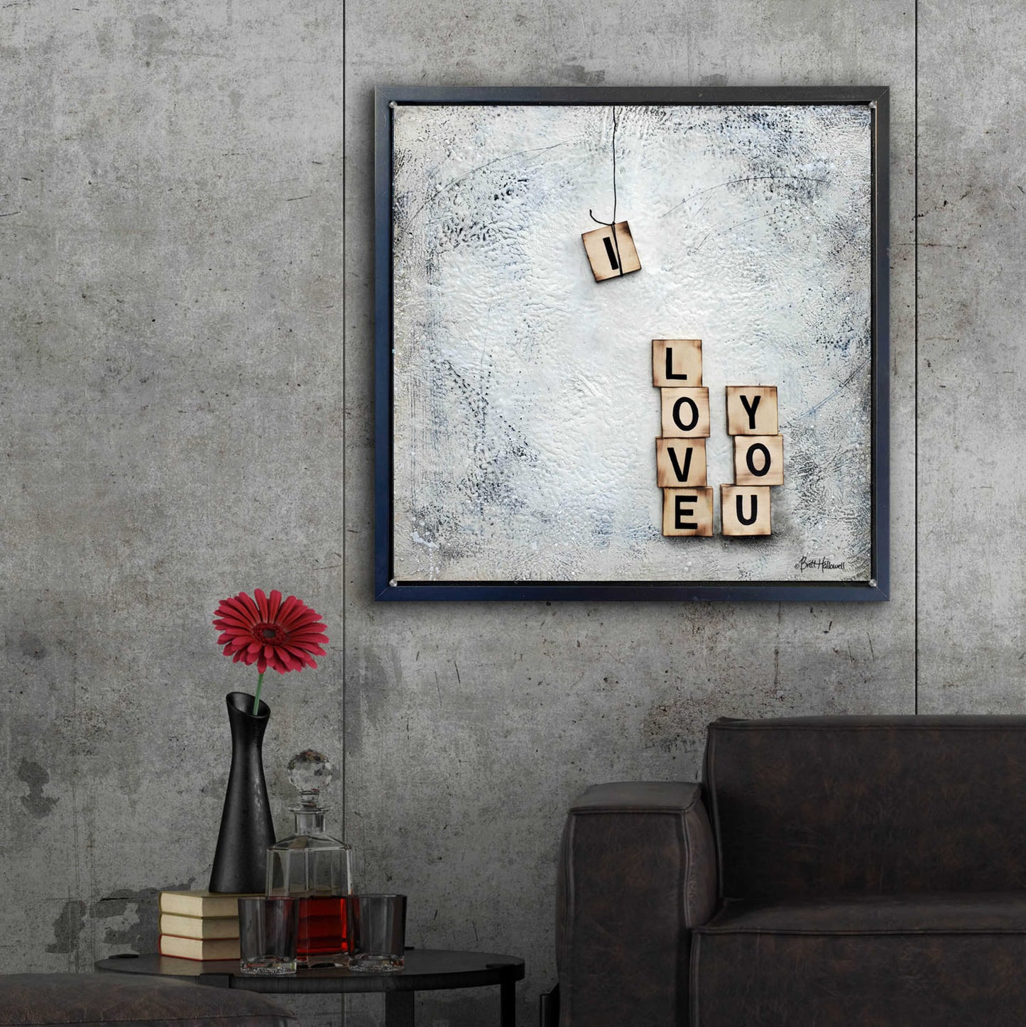 Epic Art 'I Love You' by Britt Hallowell, Acrylic Glass Wall Art,36x36