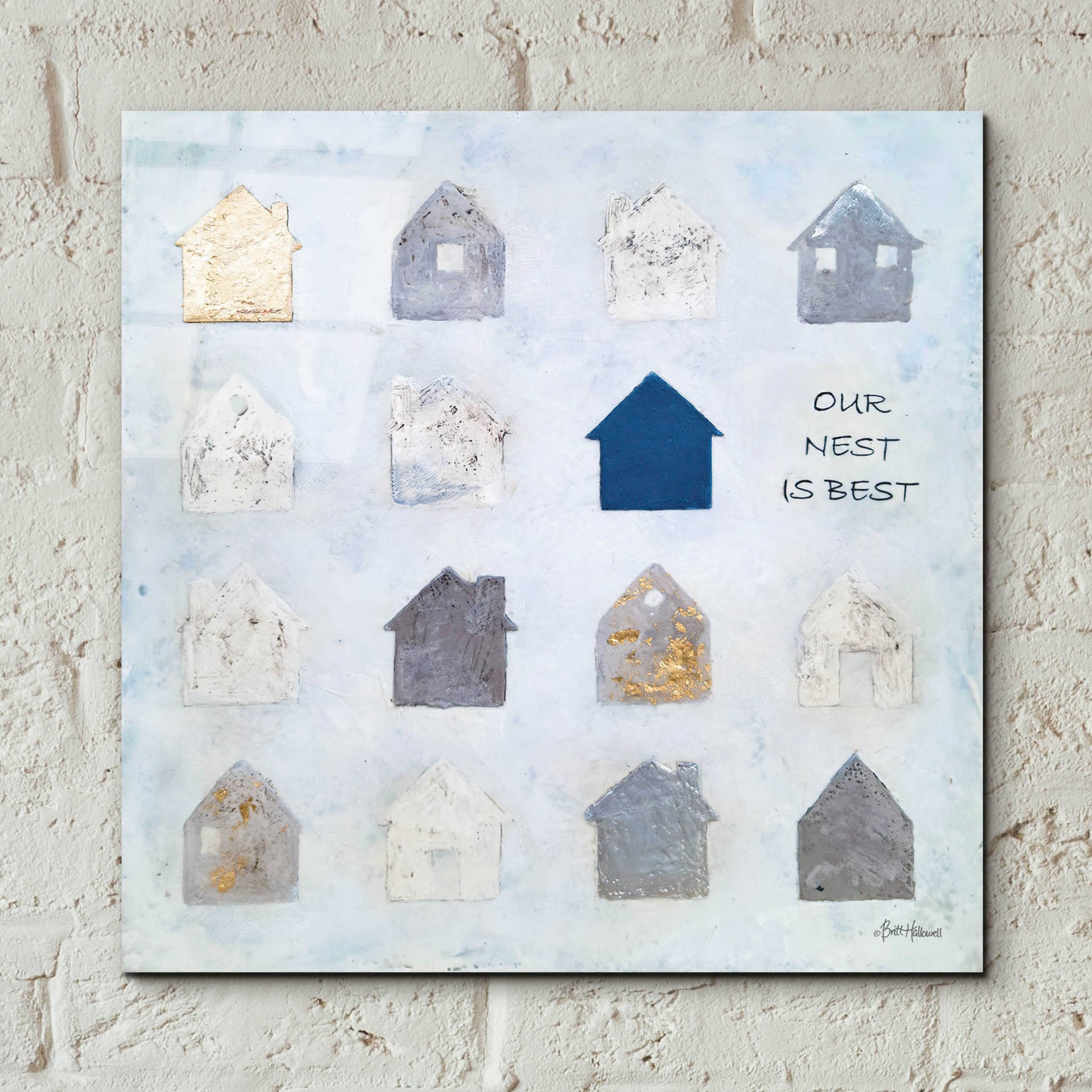 Epic Art 'Our Nest is Best' by Britt Hallowell, Acrylic Glass Wall Art,12x12