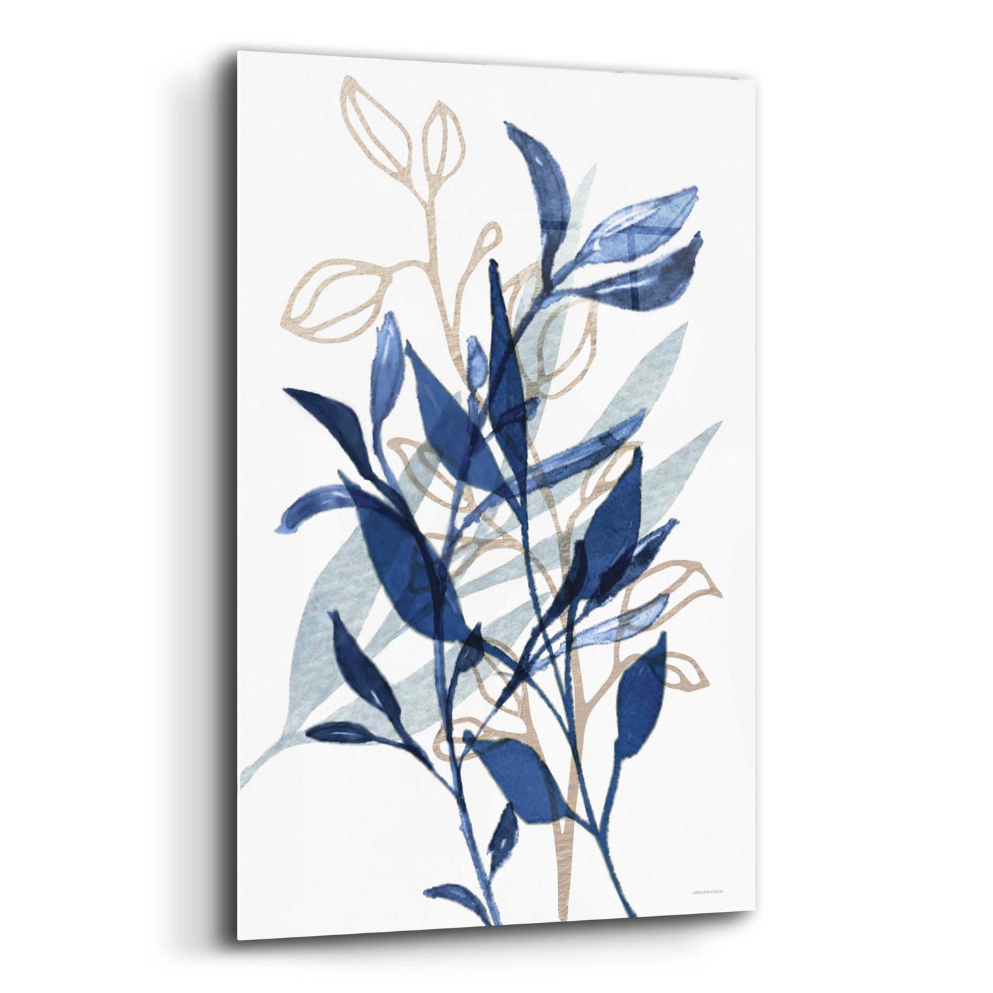 Epic Art 'Botanical Blues I' by Bluebird Barn, Acrylic Glass Wall Art,12x16