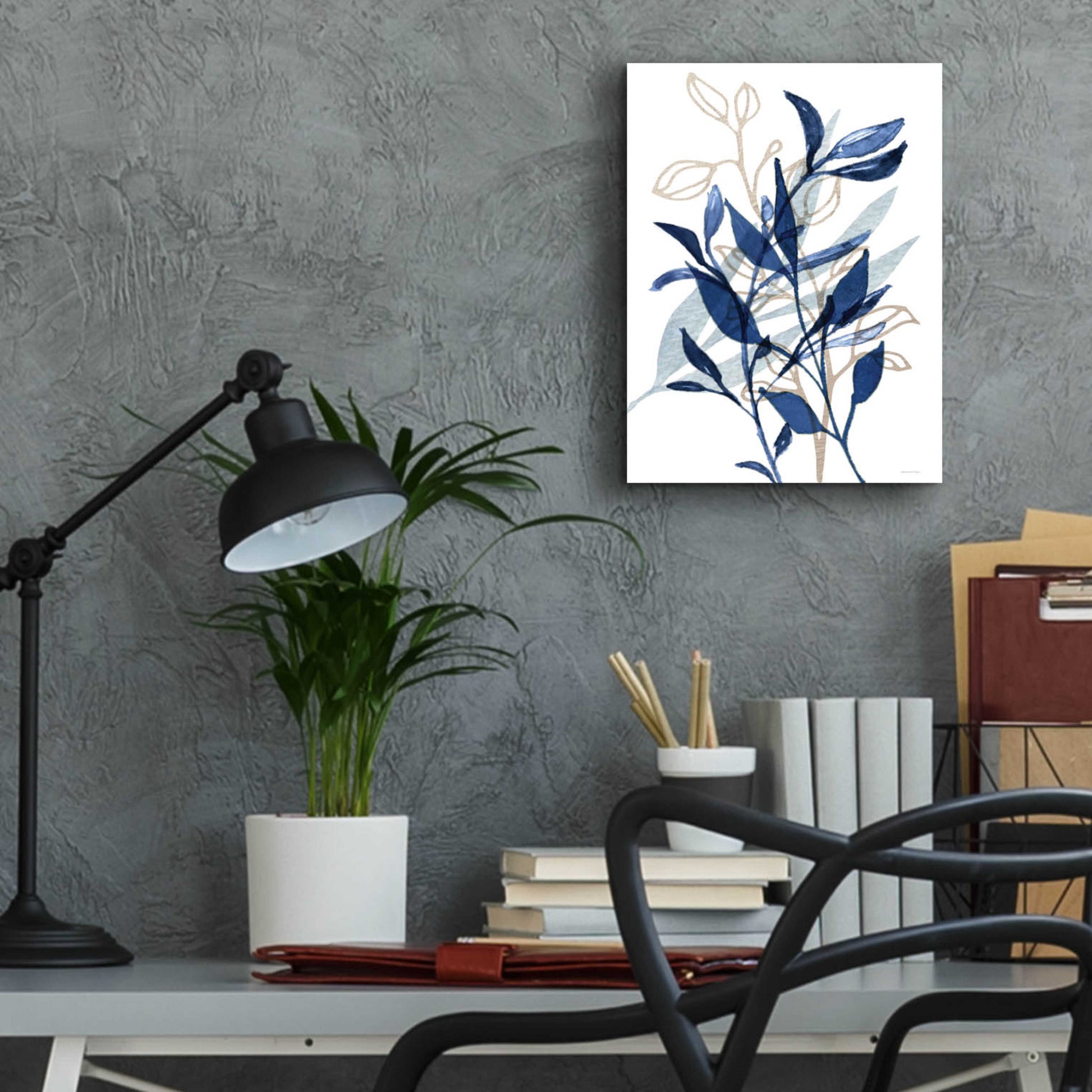 Epic Art 'Botanical Blues I' by Bluebird Barn, Acrylic Glass Wall Art,12x16