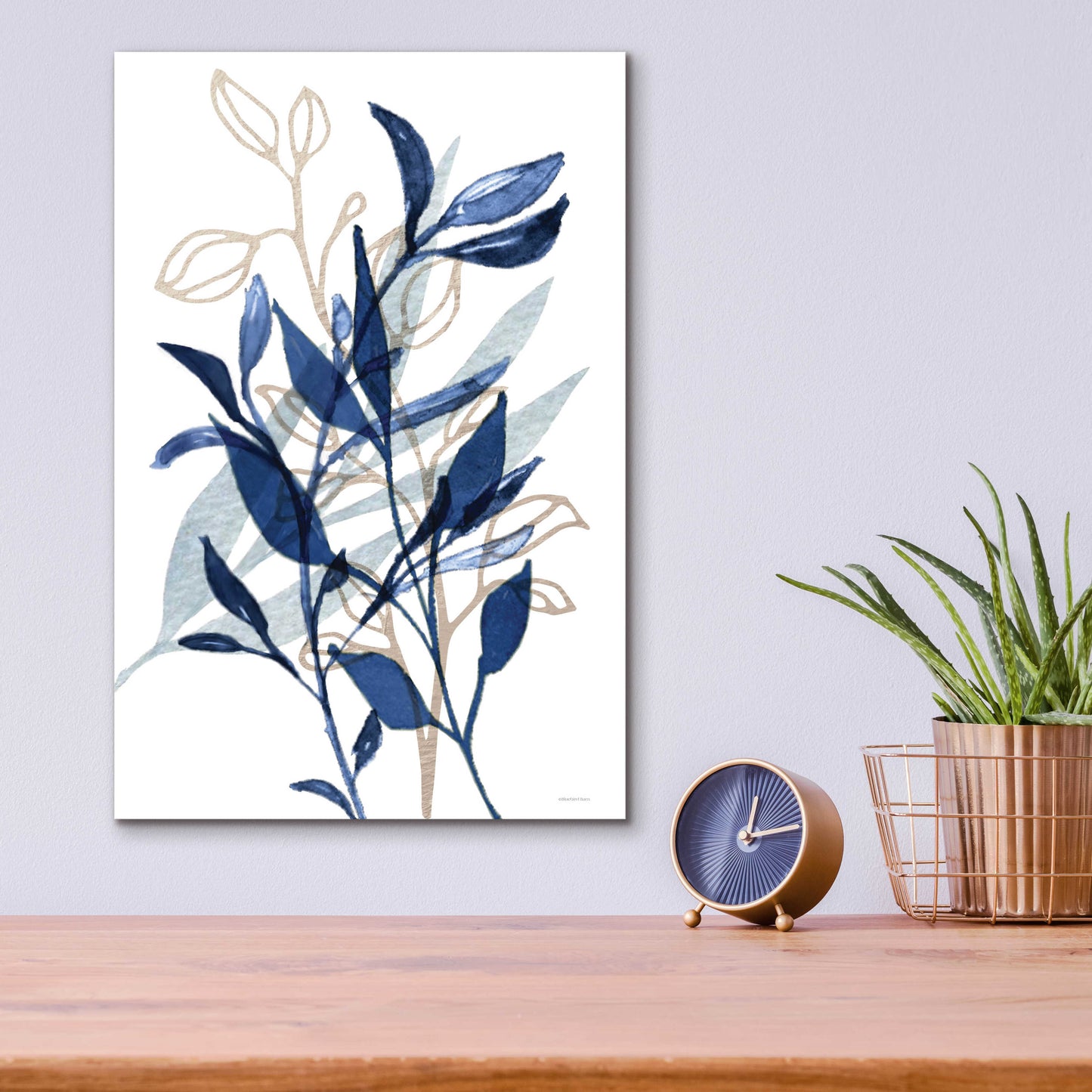 Epic Art 'Botanical Blues I' by Bluebird Barn, Acrylic Glass Wall Art,12x16