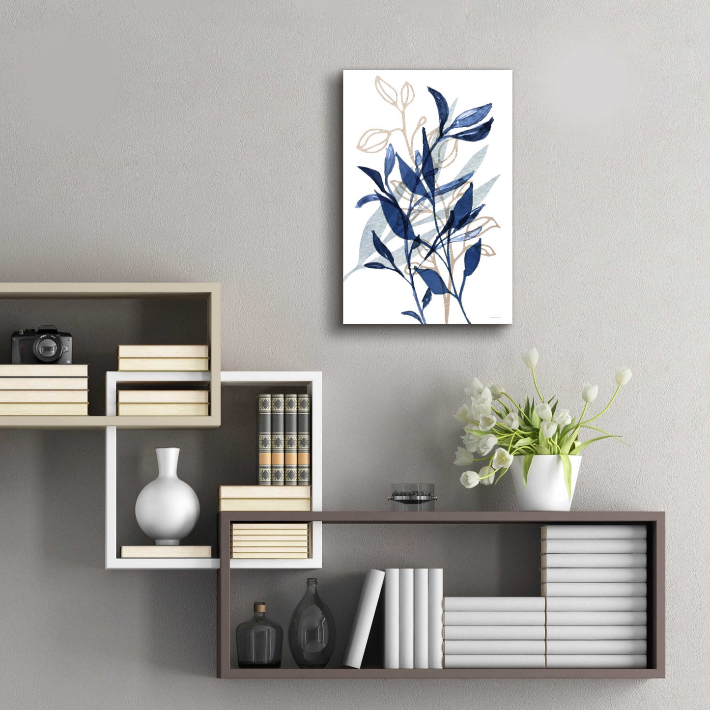 Epic Art 'Botanical Blues I' by Bluebird Barn, Acrylic Glass Wall Art,16x24