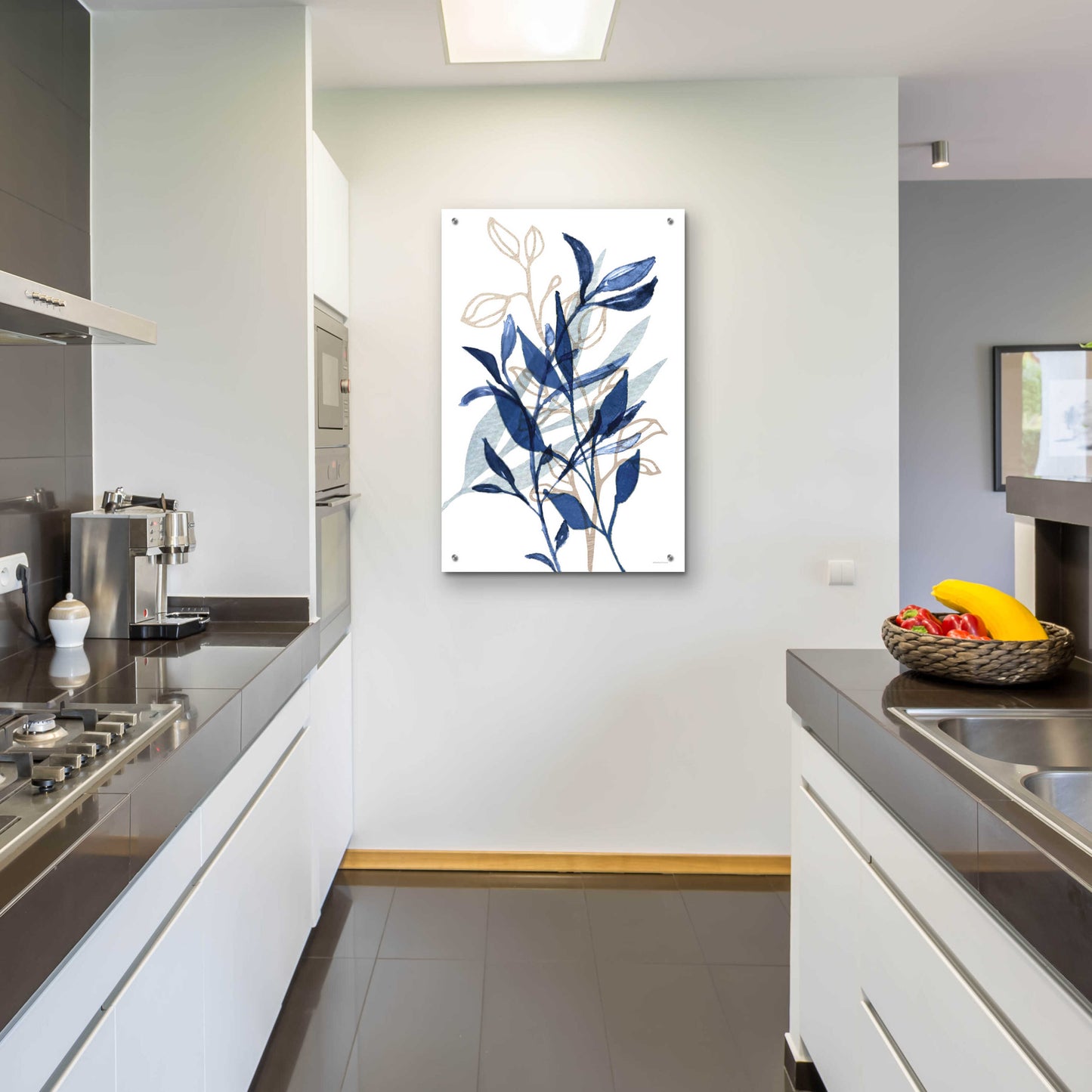 Epic Art 'Botanical Blues I' by Bluebird Barn, Acrylic Glass Wall Art,24x36