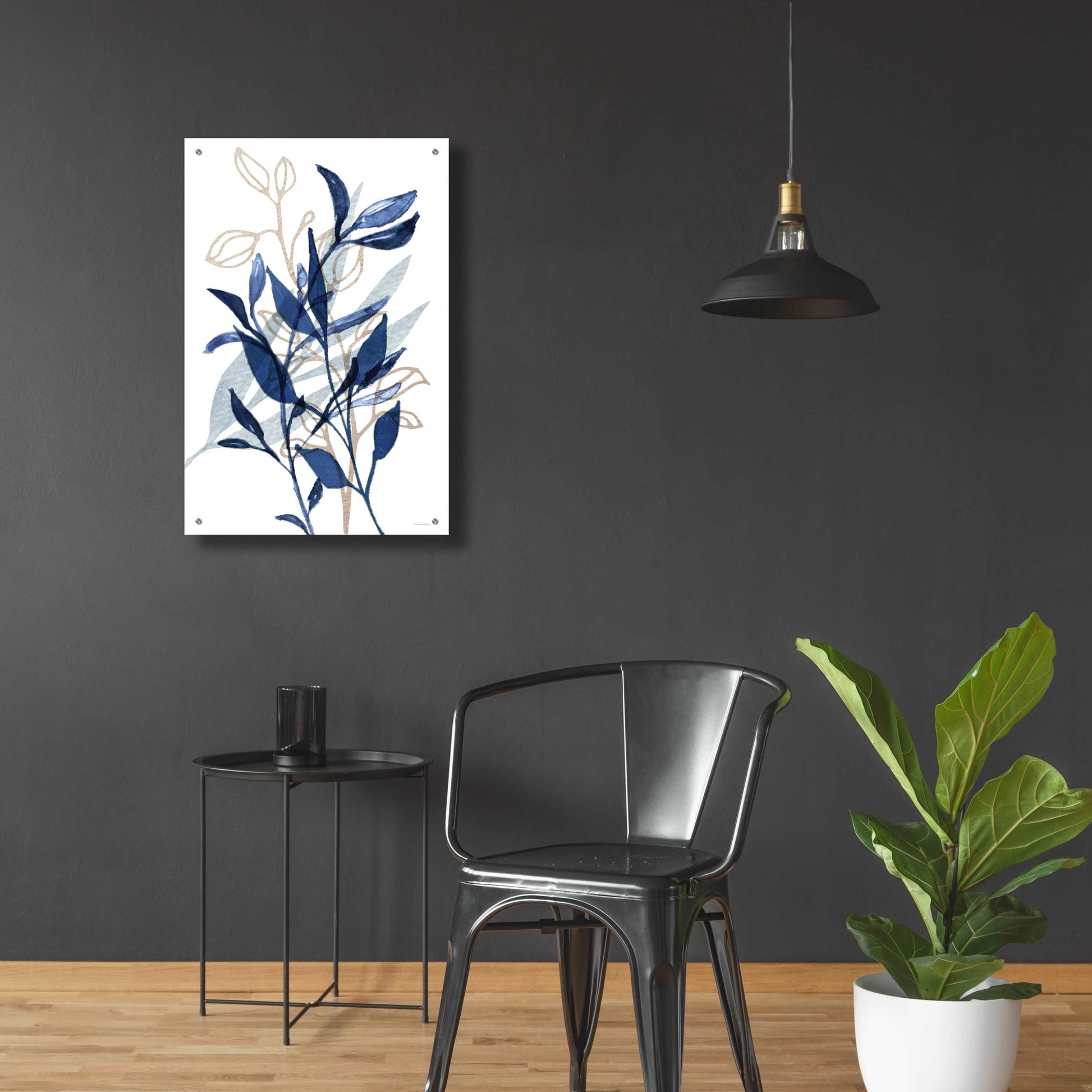 Epic Art 'Botanical Blues I' by Bluebird Barn, Acrylic Glass Wall Art,24x36