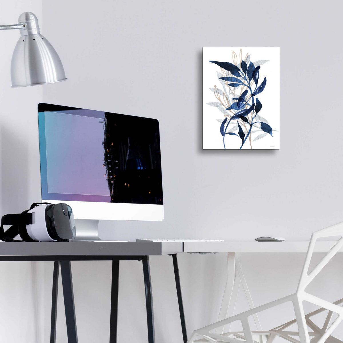 Epic Art 'Botanical Blues II' by Bluebird Barn, Acrylic Glass Wall Art,12x16