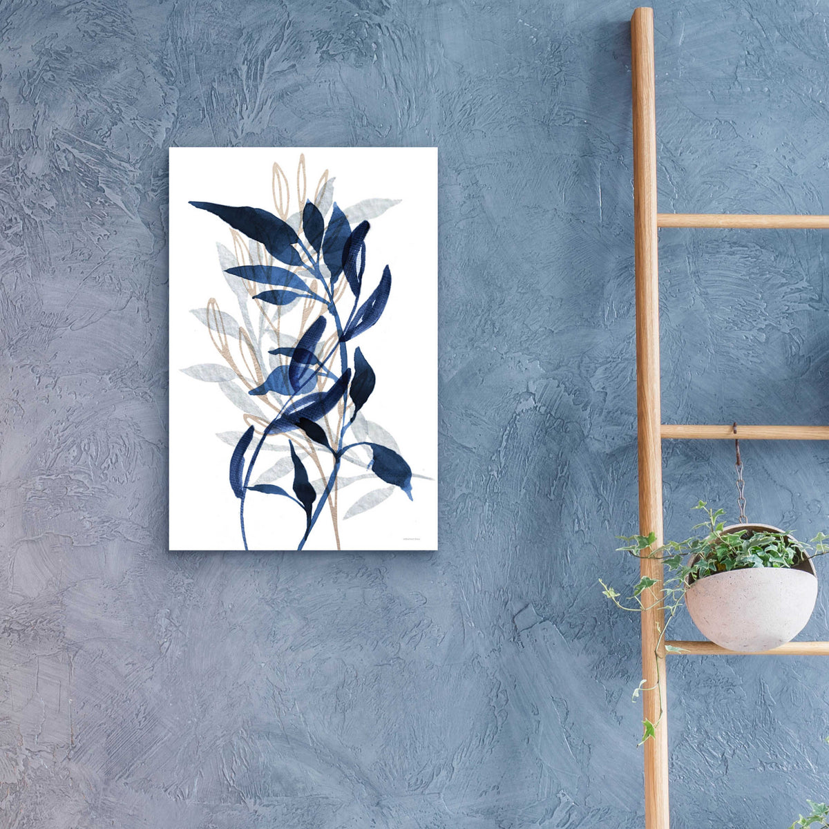 Epic Art 'Botanical Blues II' by Bluebird Barn, Acrylic Glass Wall Art,16x24