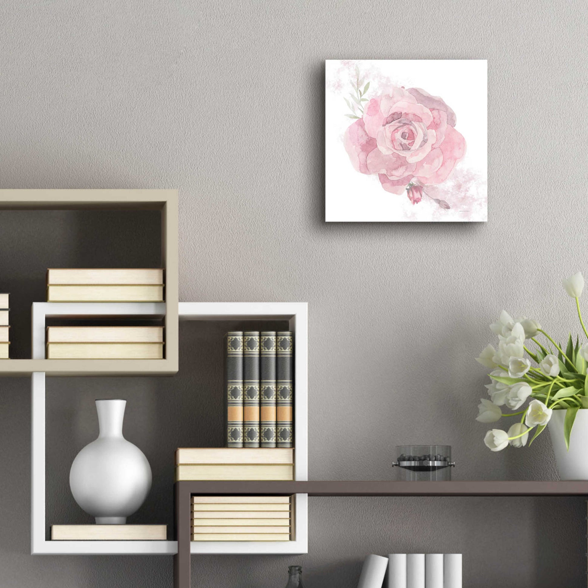 Epic Art 'Cottage Rose' by Bluebird Barn, Acrylic Glass Wall Art,12x12