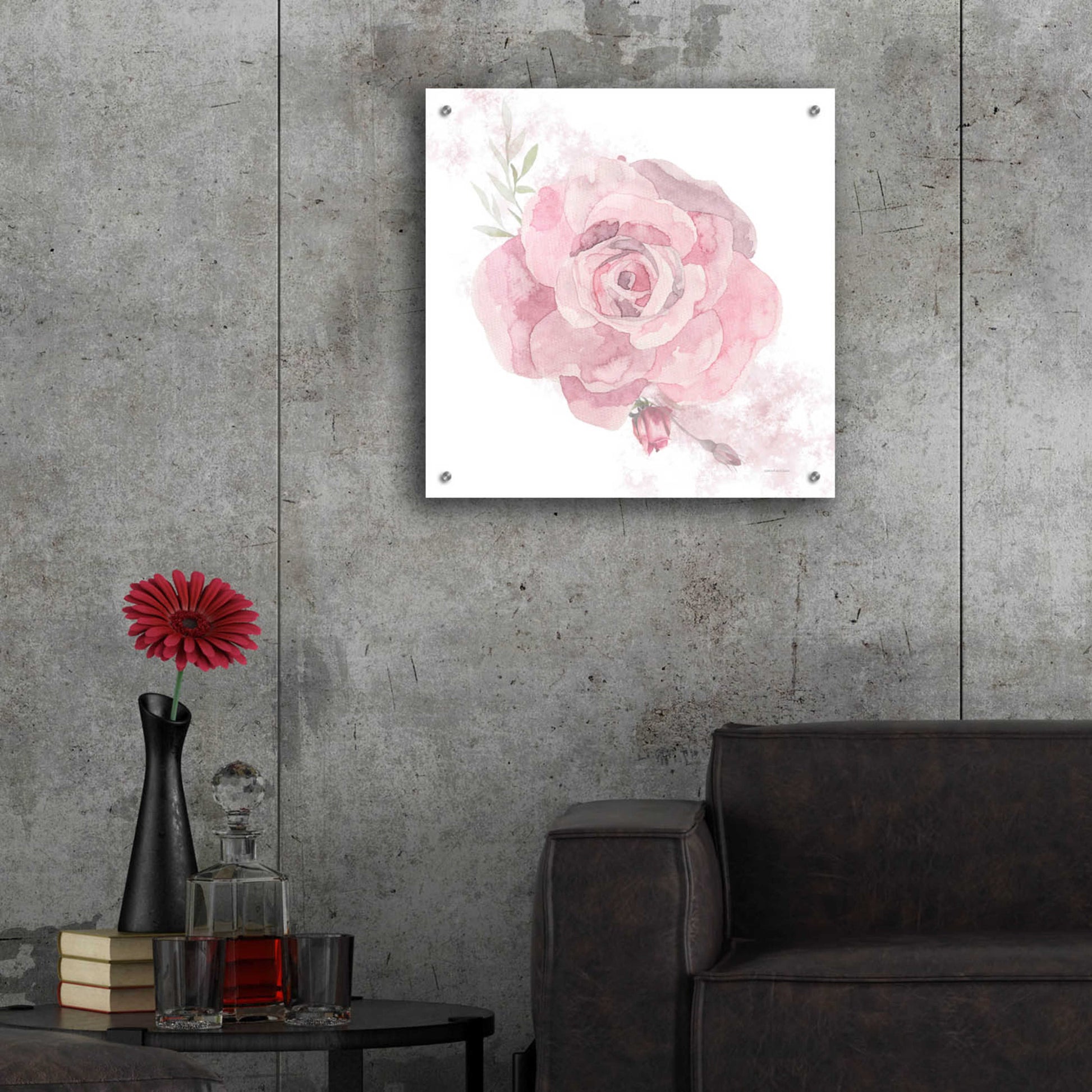 Epic Art 'Cottage Rose' by Bluebird Barn, Acrylic Glass Wall Art,24x24