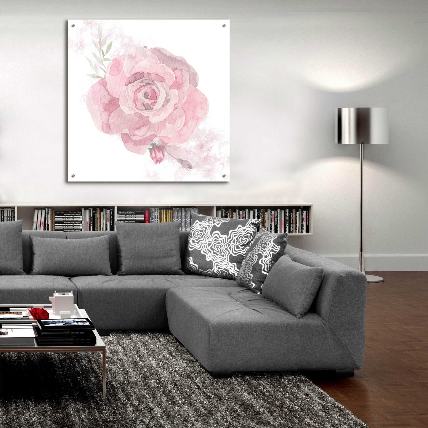 Epic Art 'Cottage Rose' by Bluebird Barn, Acrylic Glass Wall Art,36x36