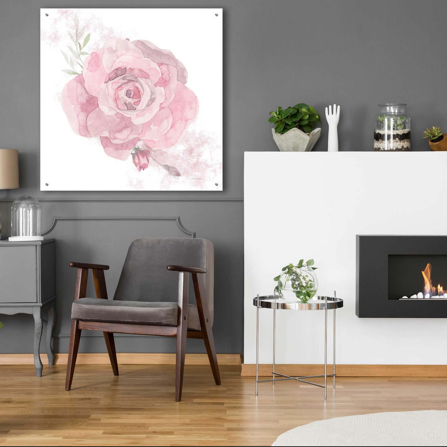 Epic Art 'Cottage Rose' by Bluebird Barn, Acrylic Glass Wall Art,36x36