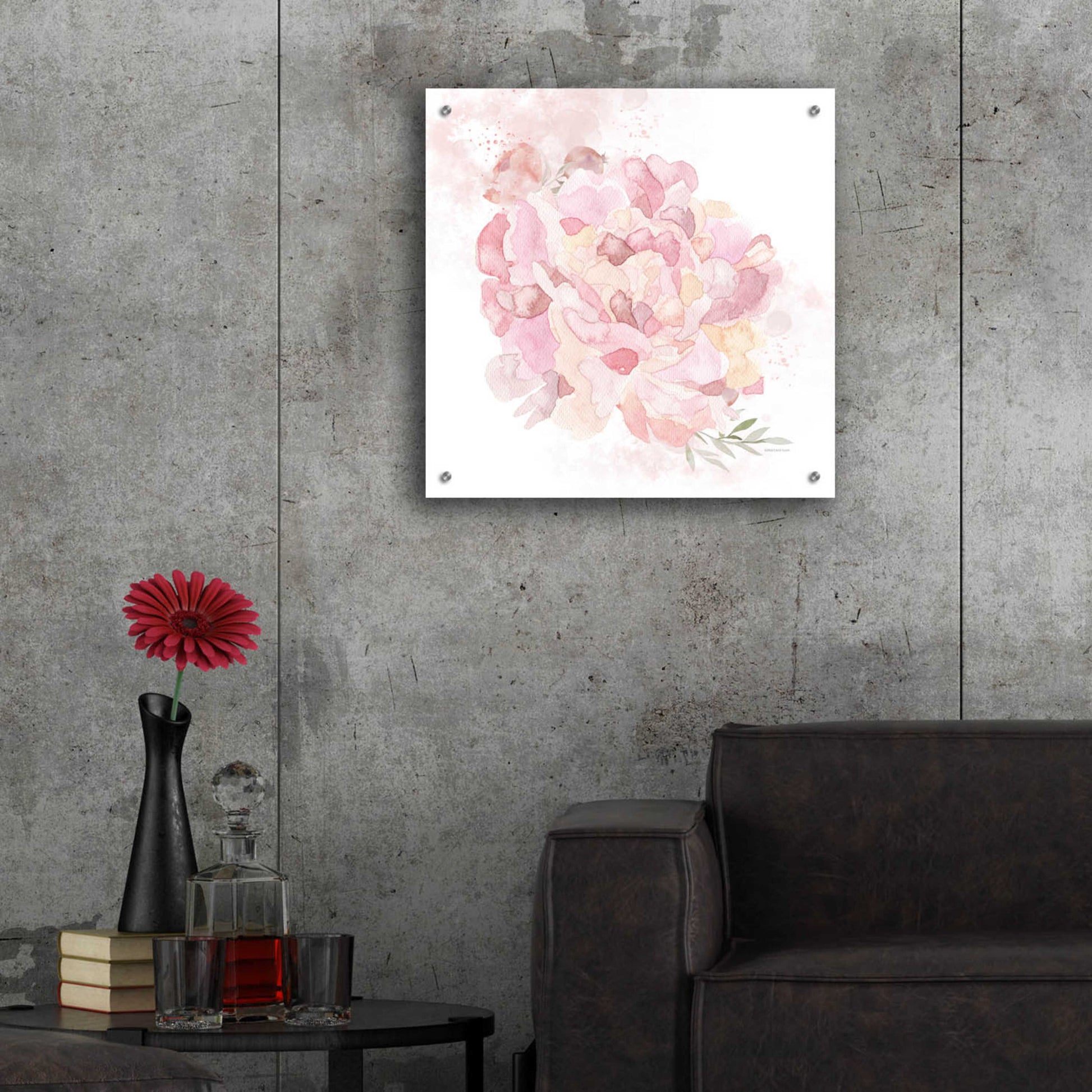 Epic Art 'Cottage Peony I' by Bluebird Barn, Acrylic Glass Wall Art,24x24