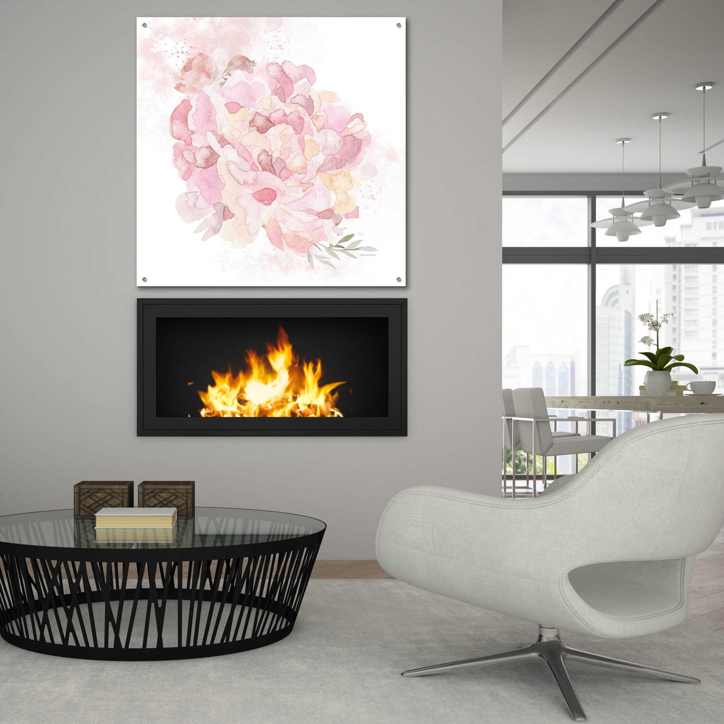 Epic Art 'Cottage Peony I' by Bluebird Barn, Acrylic Glass Wall Art,36x36