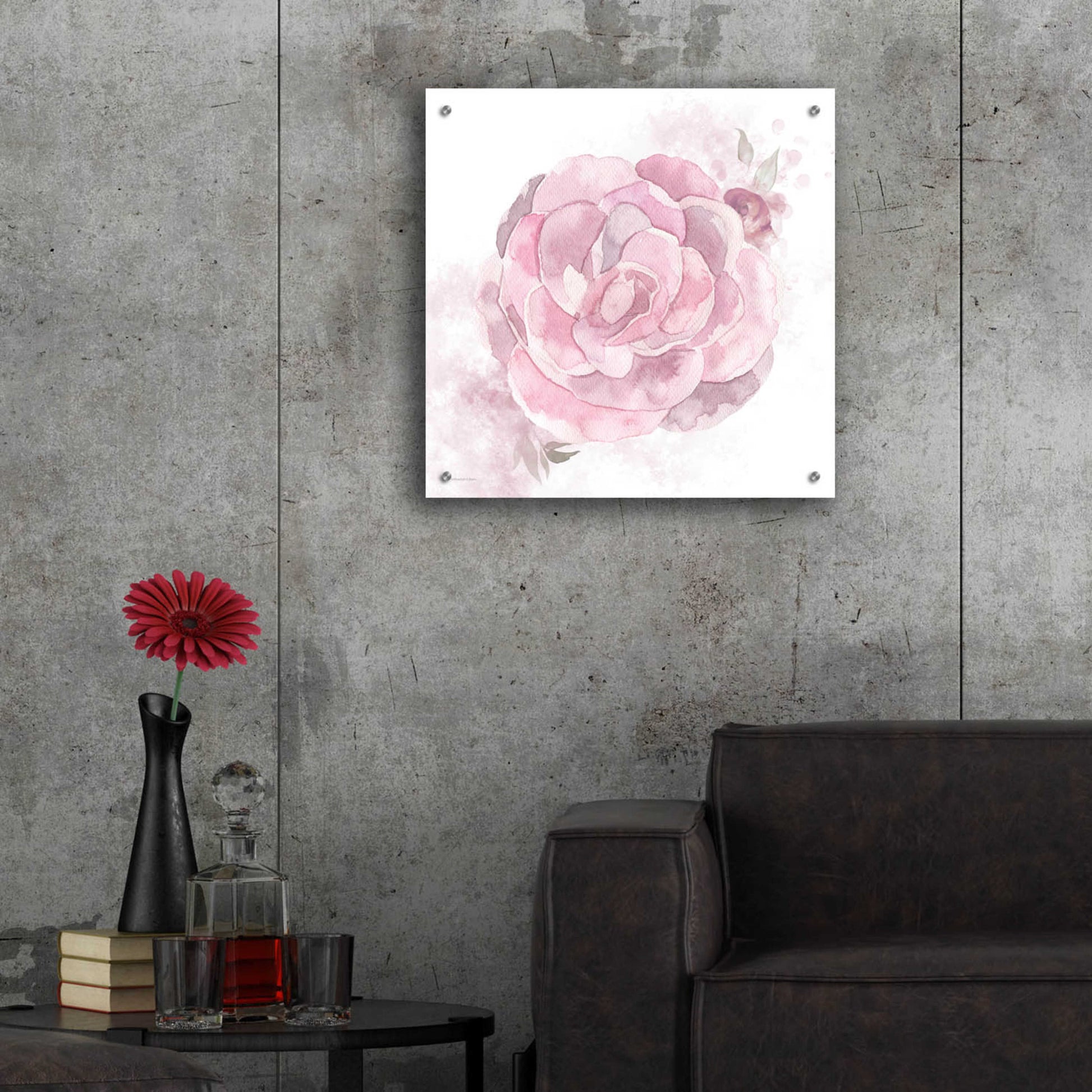 Epic Art 'Cottage Peony II' by Bluebird Barn, Acrylic Glass Wall Art,24x24