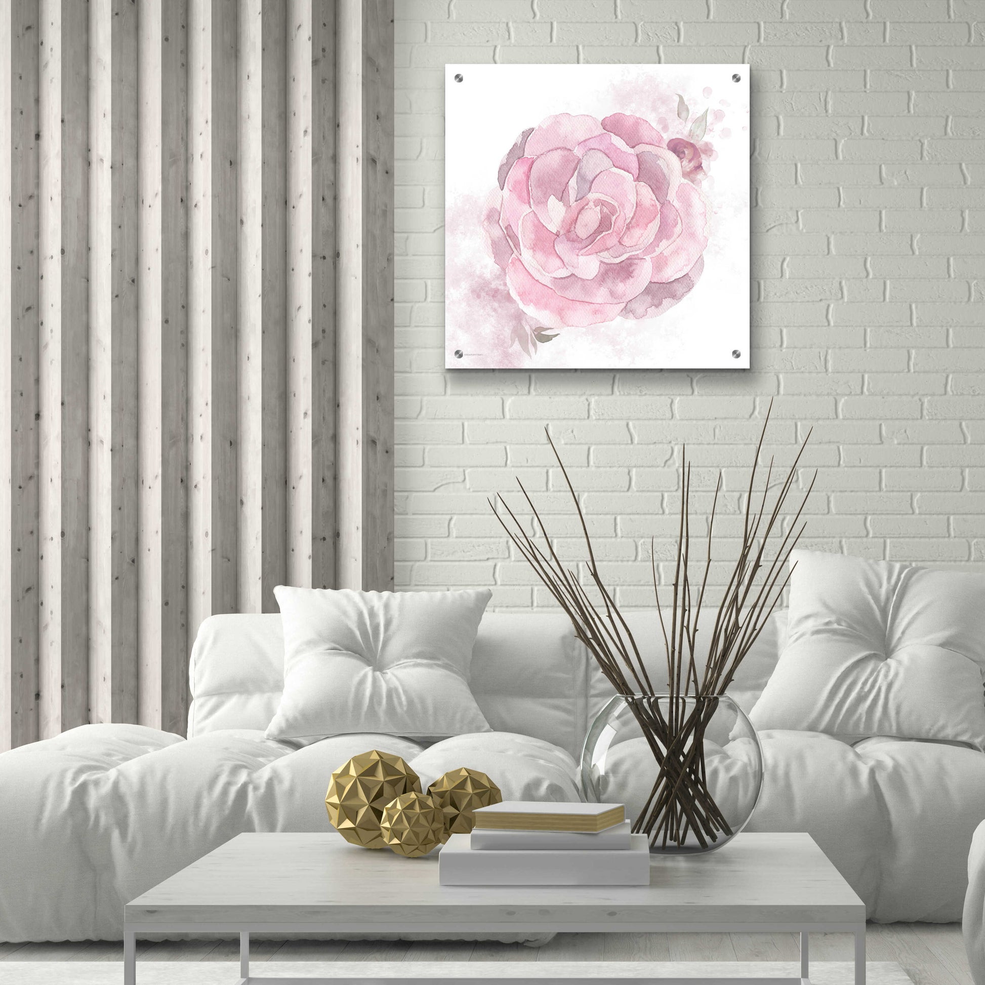 Epic Art 'Cottage Peony II' by Bluebird Barn, Acrylic Glass Wall Art,24x24