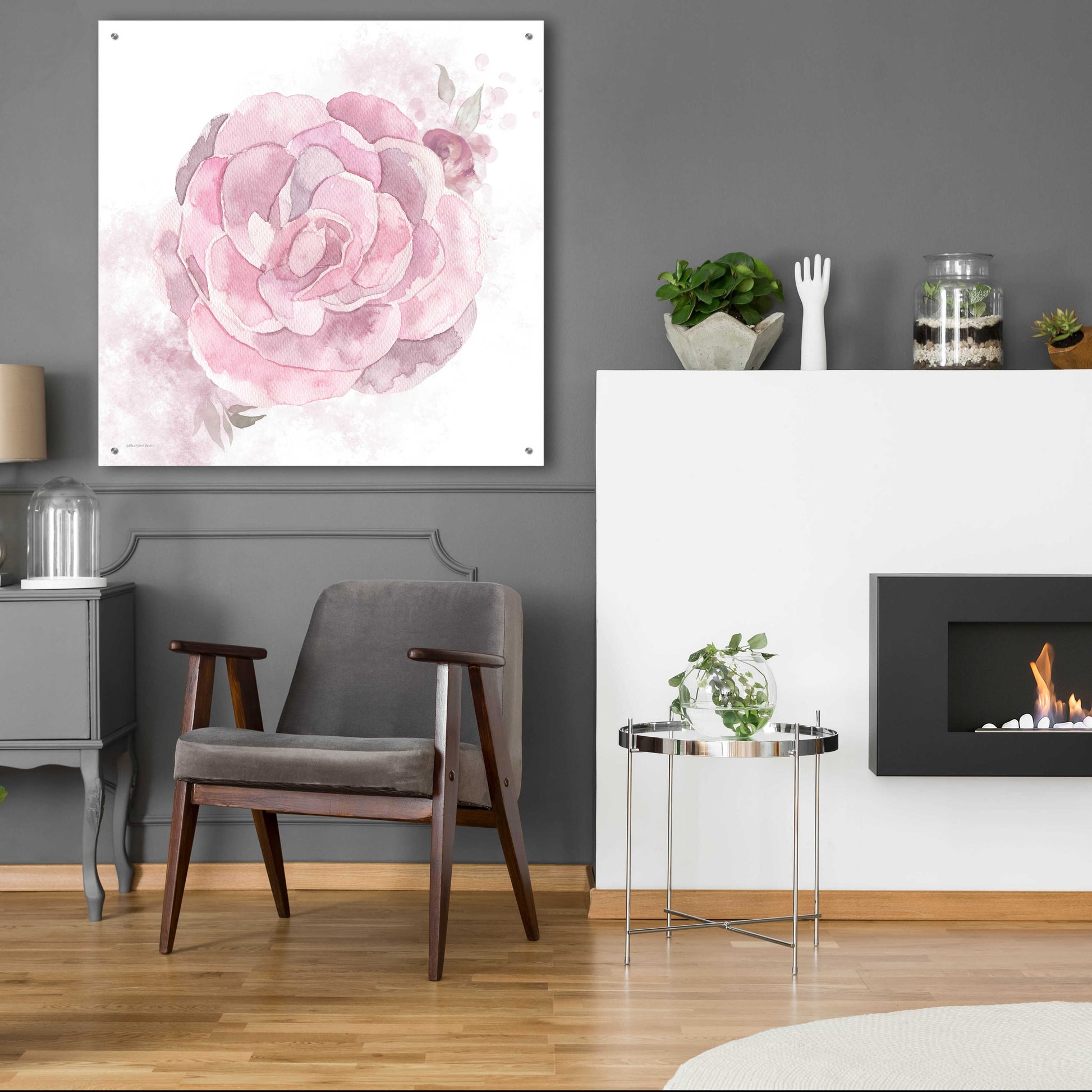 Epic Art 'Cottage Peony II' by Bluebird Barn, Acrylic Glass Wall Art,36x36