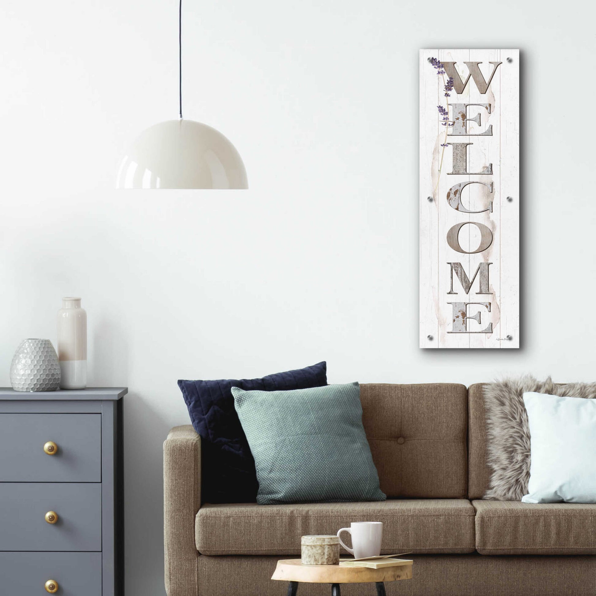 Epic Art 'Welcome' by Susie Boyer, Acrylic Glass Wall Art,12x36