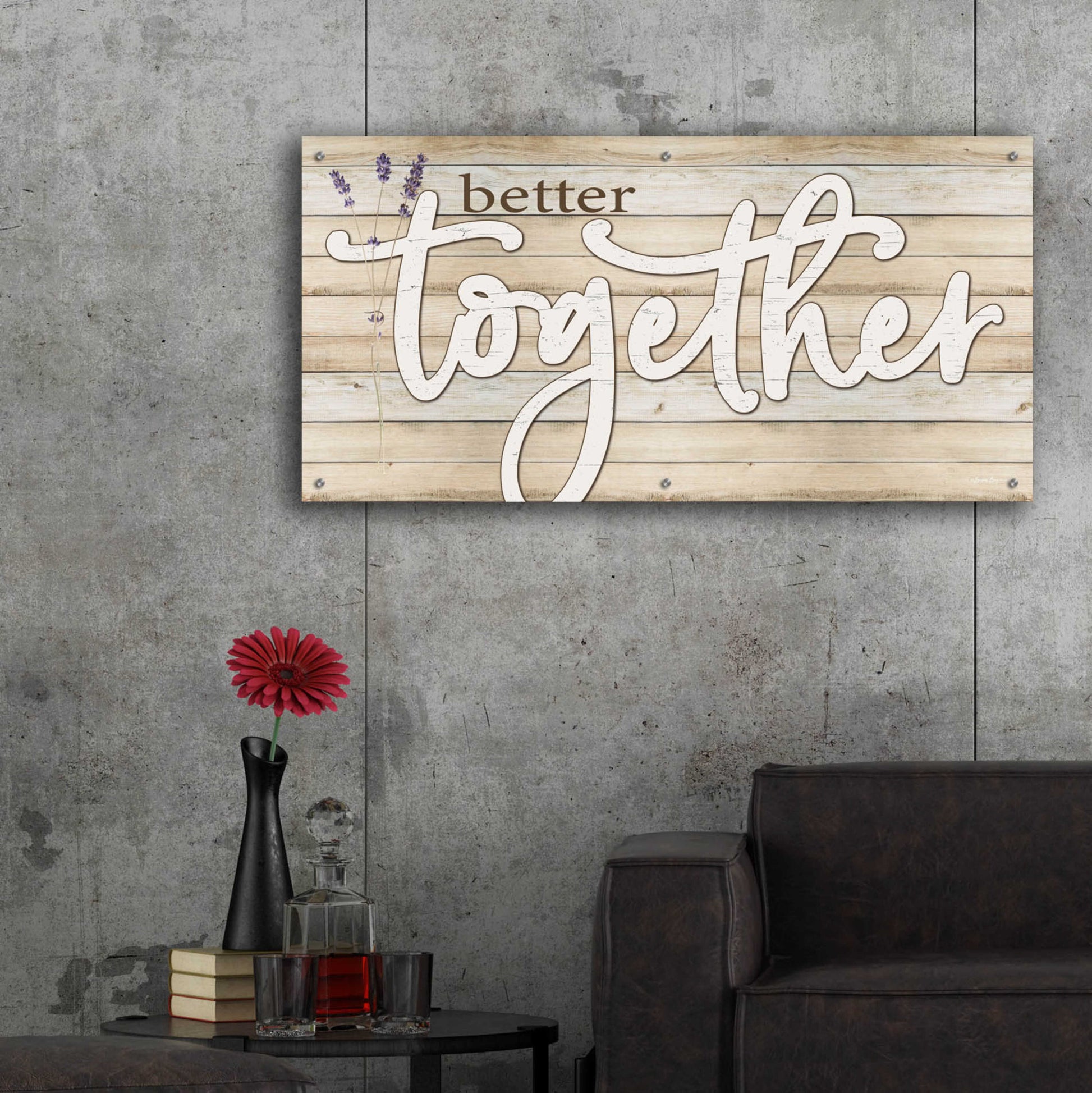 Epic Art 'Better Together' by Susie Boyer, Acrylic Glass Wall Art,48x24