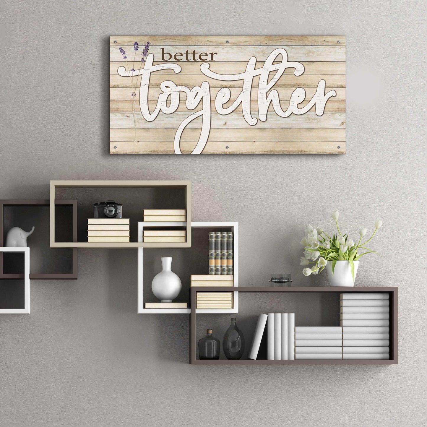 Epic Art 'Better Together' by Susie Boyer, Acrylic Glass Wall Art,48x24