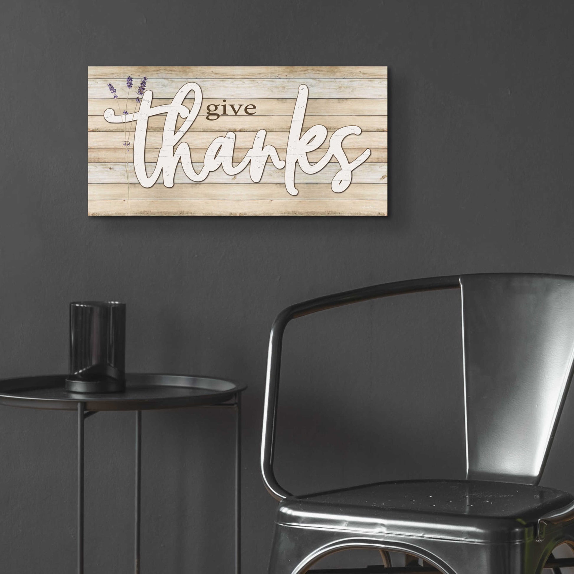 Epic Art 'Give Thanks' by Susie Boyer, Acrylic Glass Wall Art,24x12